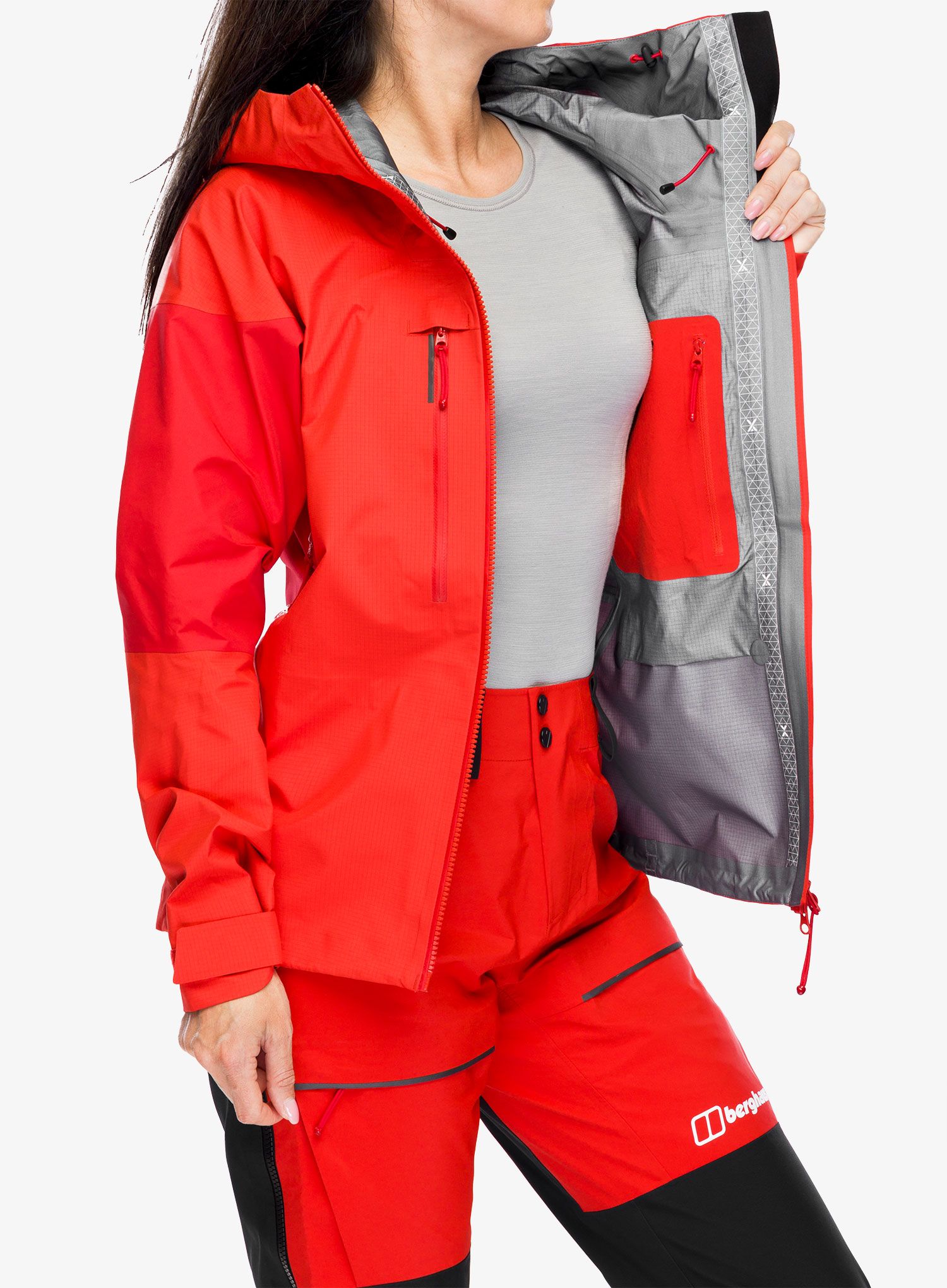 Dámská nepromokavá bunda s membránou Berghaus MTN Guide Alpine Pro Jacket - goji berry/haute red