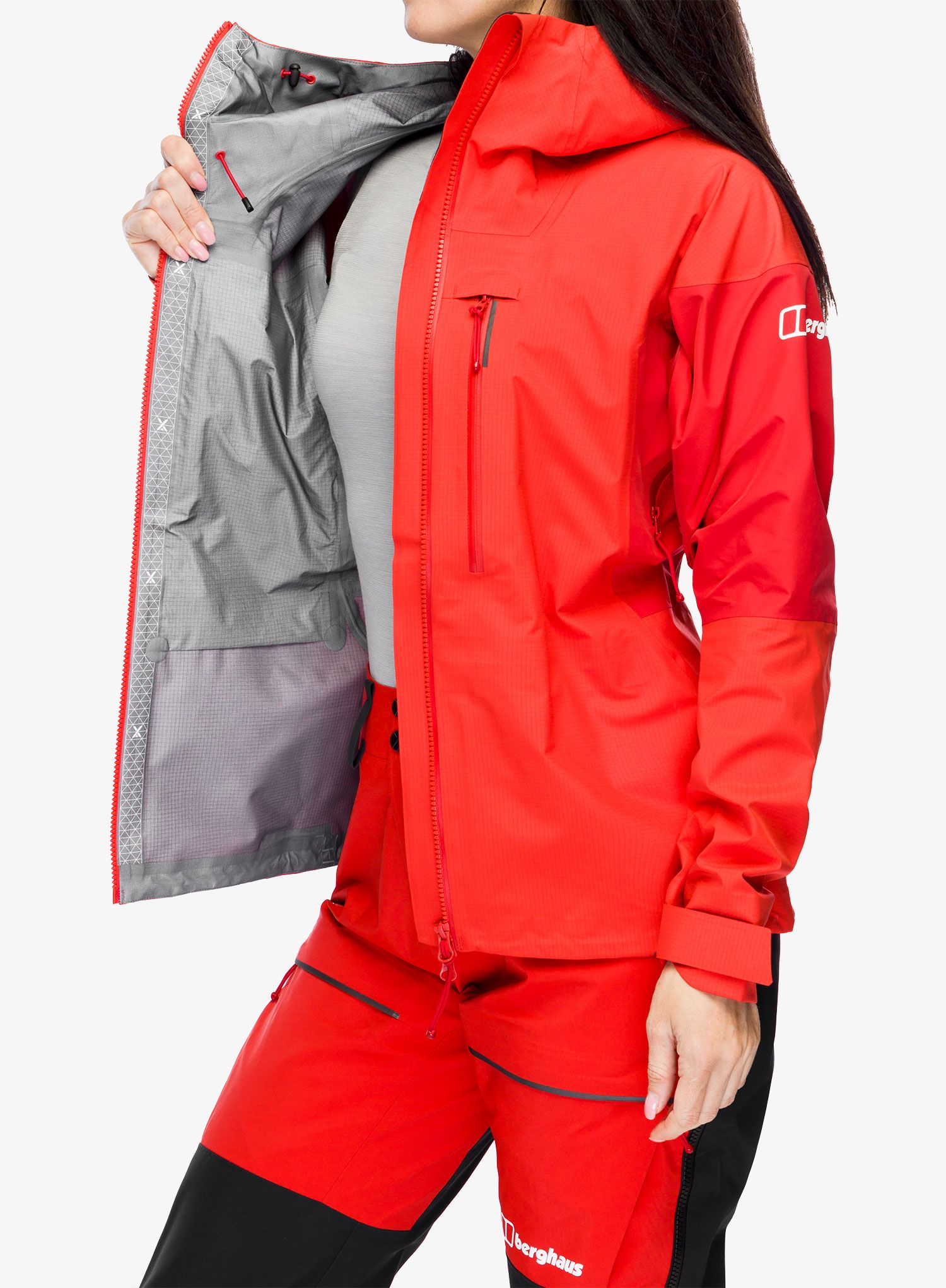 Dámská nepromokavá bunda s membránou Berghaus MTN Guide Alpine Pro Jacket - goji berry/haute red