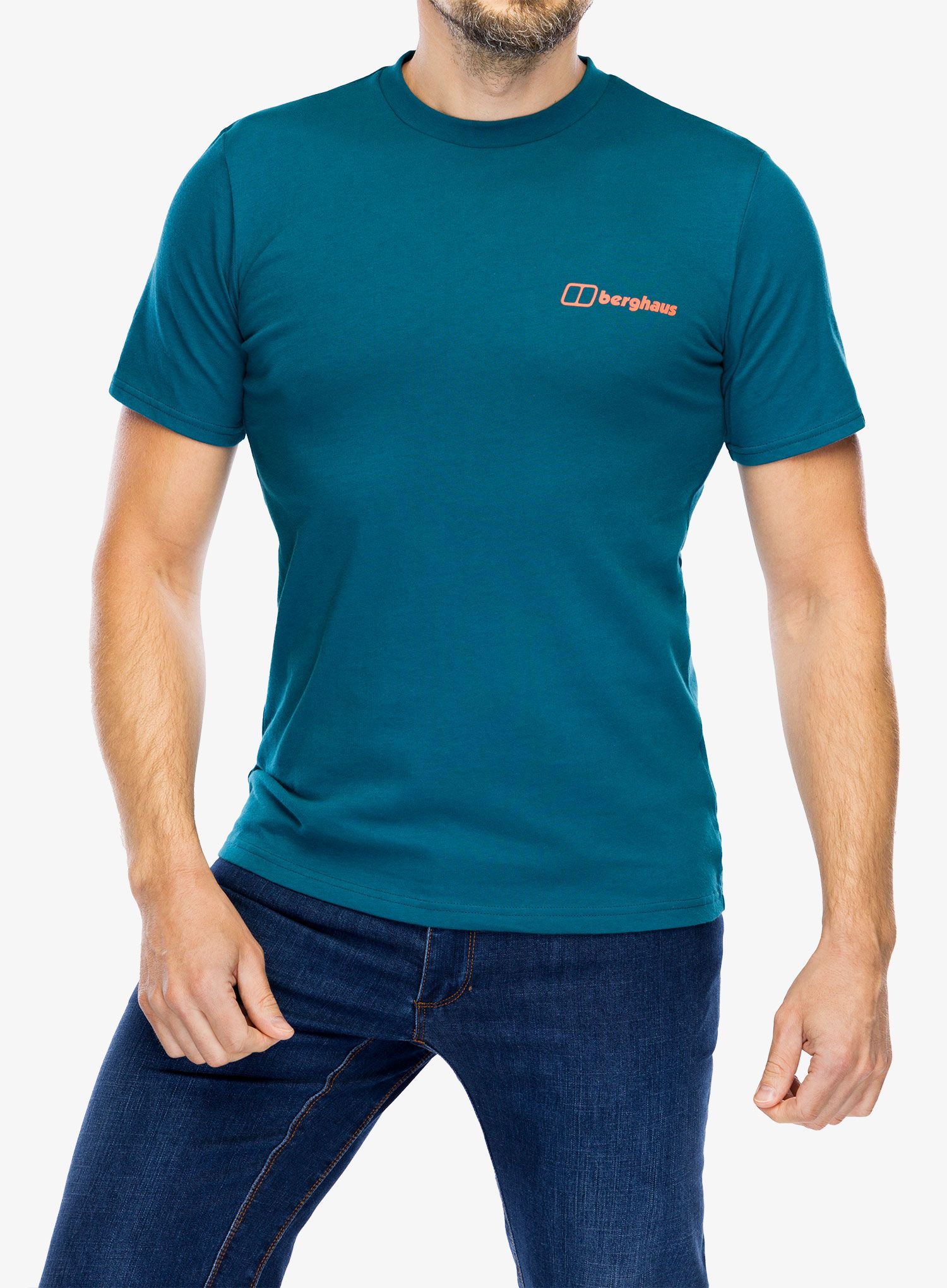 Tričko s potiskem Berghaus Mtn Silhouette SS Tee - deep ocean