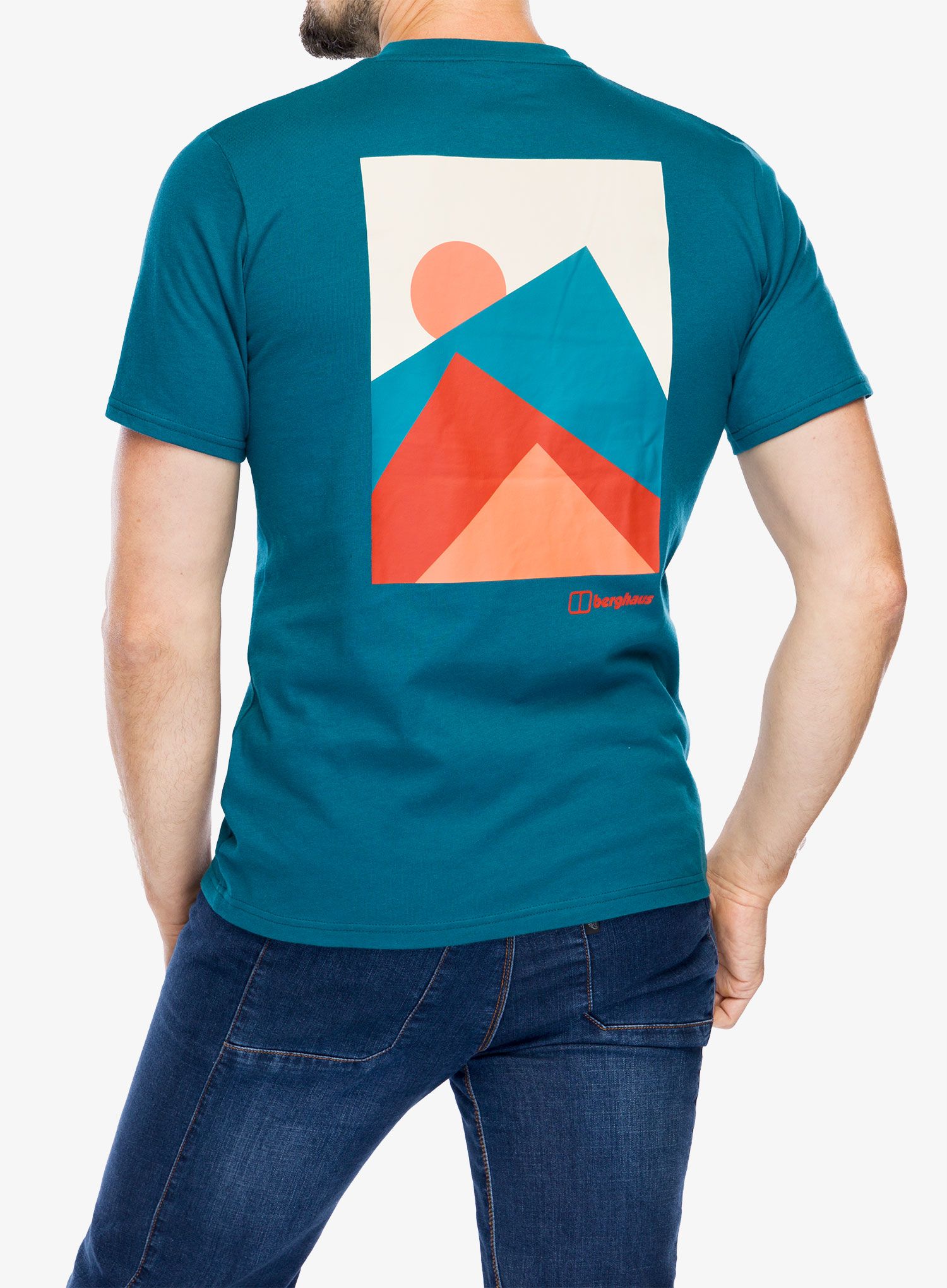 Tričko s potiskem Berghaus Mtn Silhouette SS Tee - deep ocean