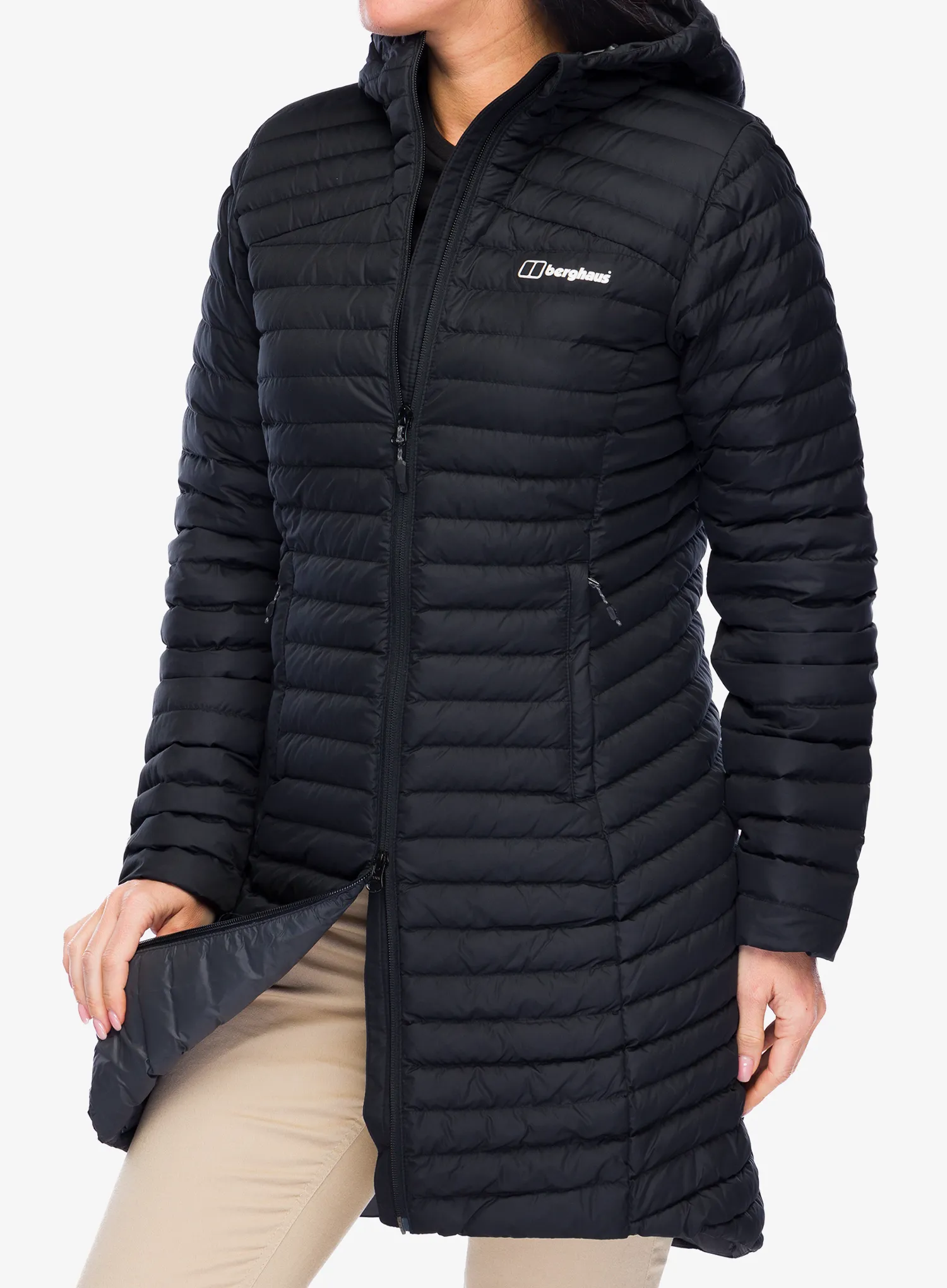 Dámský kabát Berghaus Nula Micro Long Jacket - black/black