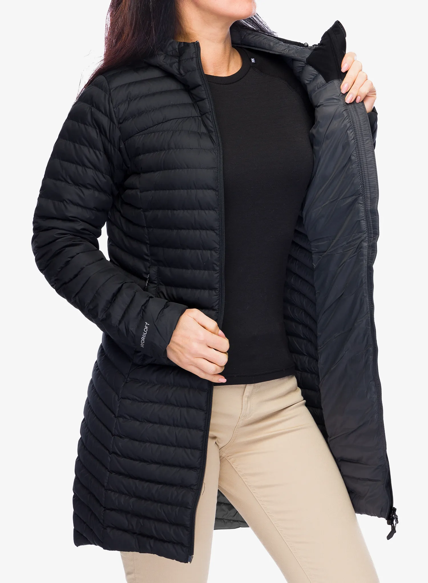 Dámský kabát Berghaus Nula Micro Long Jacket - black/black