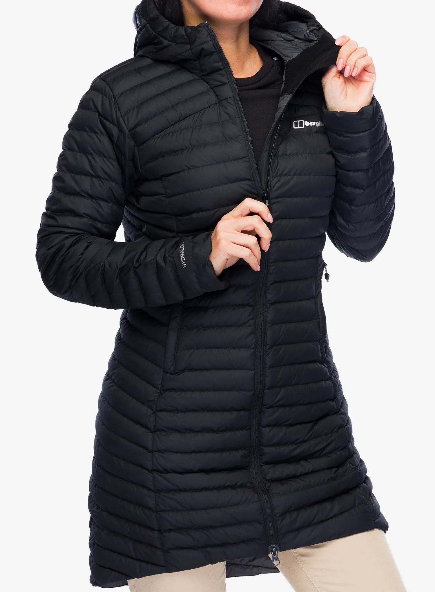 Dámský kabát Berghaus Nula Micro Long Jacket - black/black