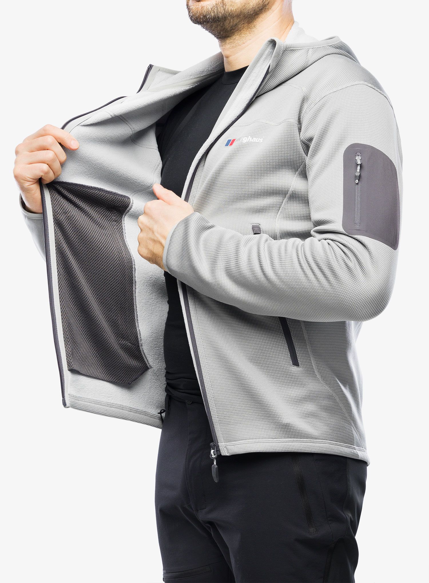 Fleecová mikina Berghaus Pravitale MTN 2.0 Hooded Jacket - urb monument/harbour mist