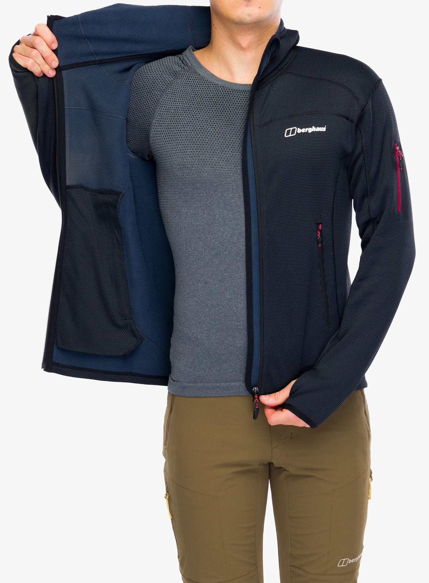 Fleecová mikina Berghaus Pravitale MTN 2.0 Hooded Jacket - carbon/black