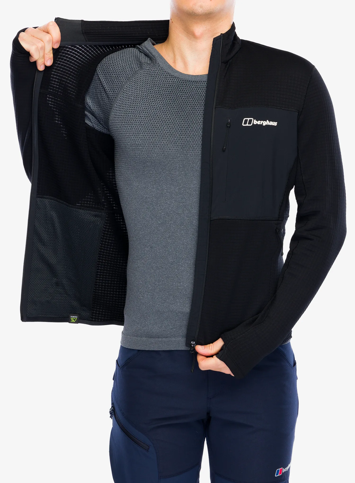 Fleece mikina Berghaus Ridge-Hiker Jacket - black/black