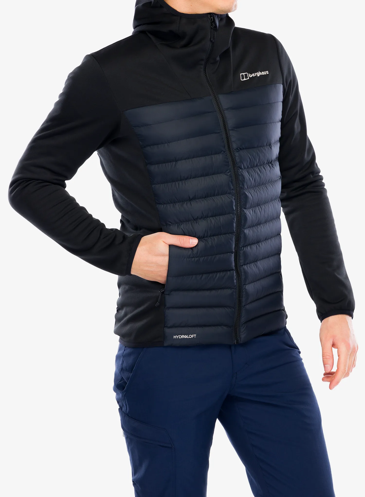 Hybridní bunda Berghaus Vaskye Hooded Hybrid Jacket - black/black