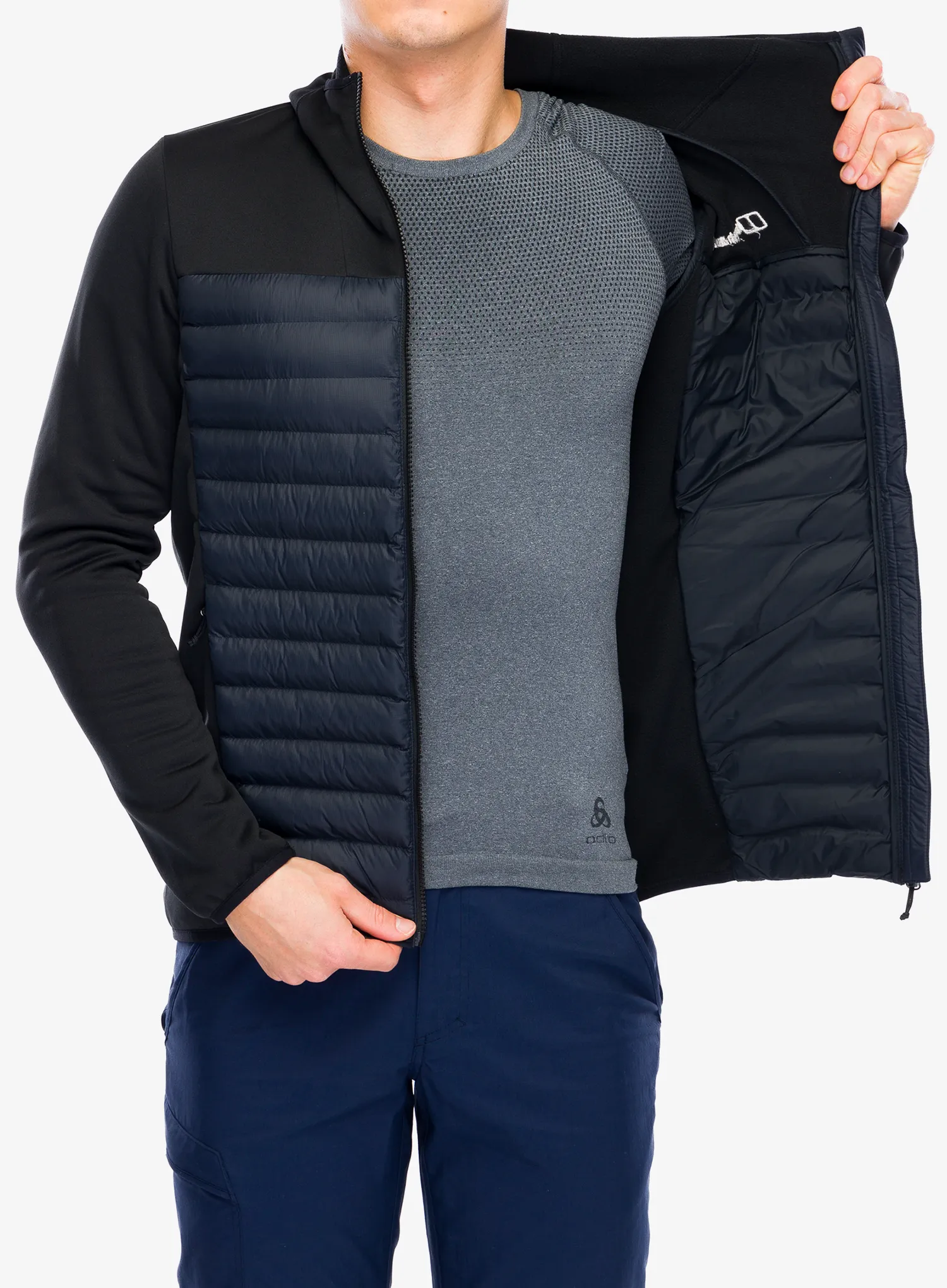 Hybridní bunda Berghaus Vaskye Hooded Hybrid Jacket - black/black