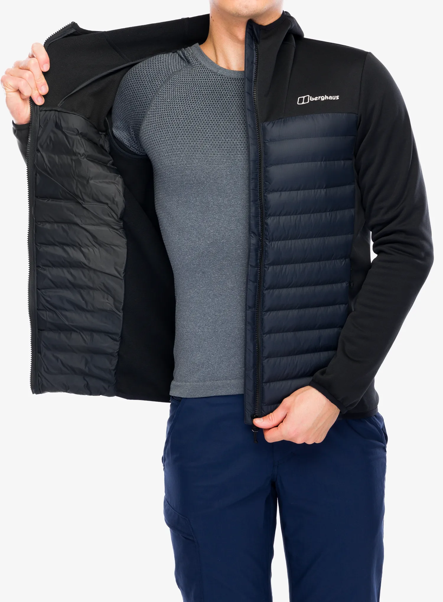Hybridní bunda Berghaus Vaskye Hooded Hybrid Jacket - black/black