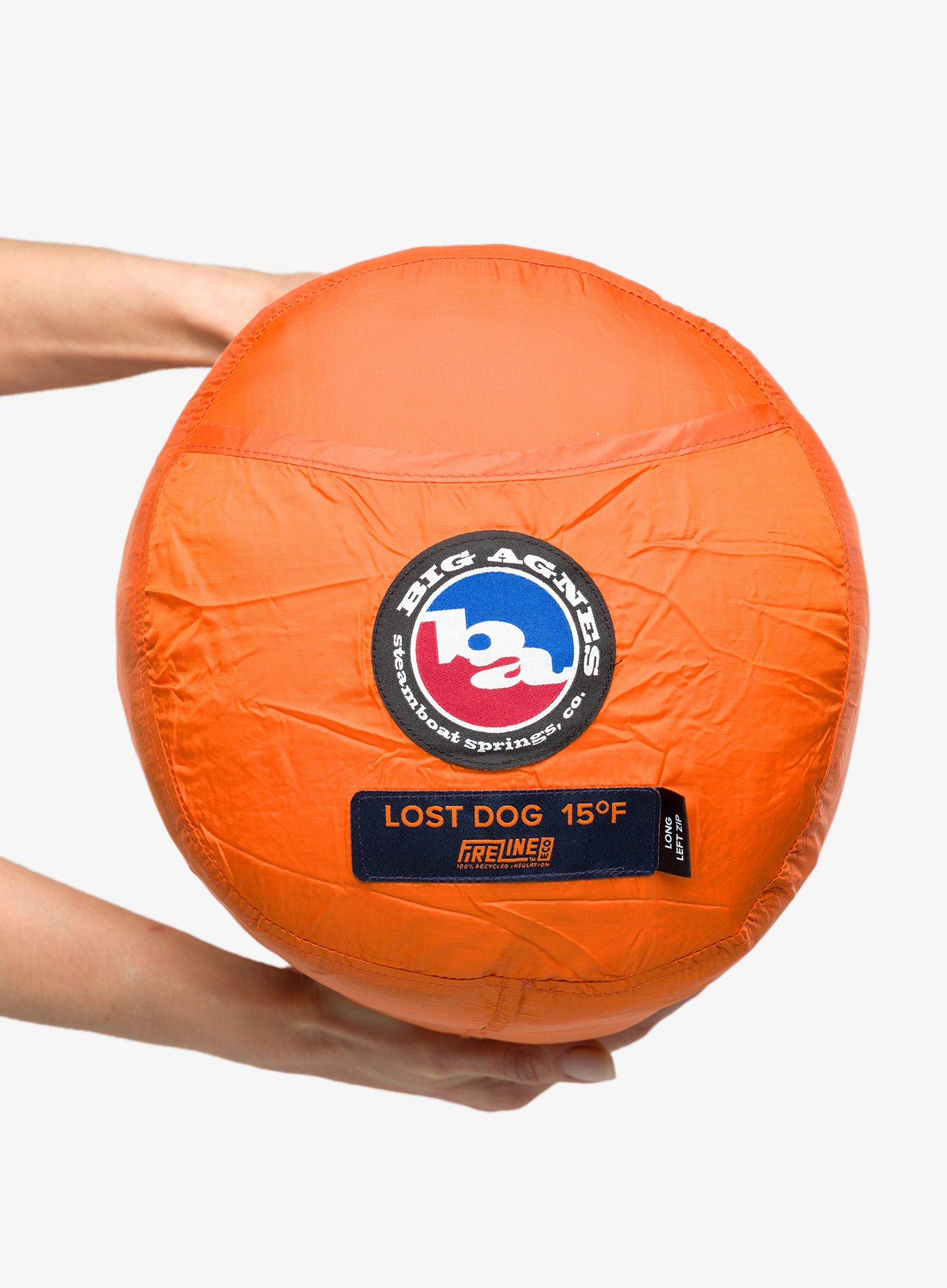 Spacák Big Agnes Lost Dog 15 (198 cm) Long Left - orange/navy