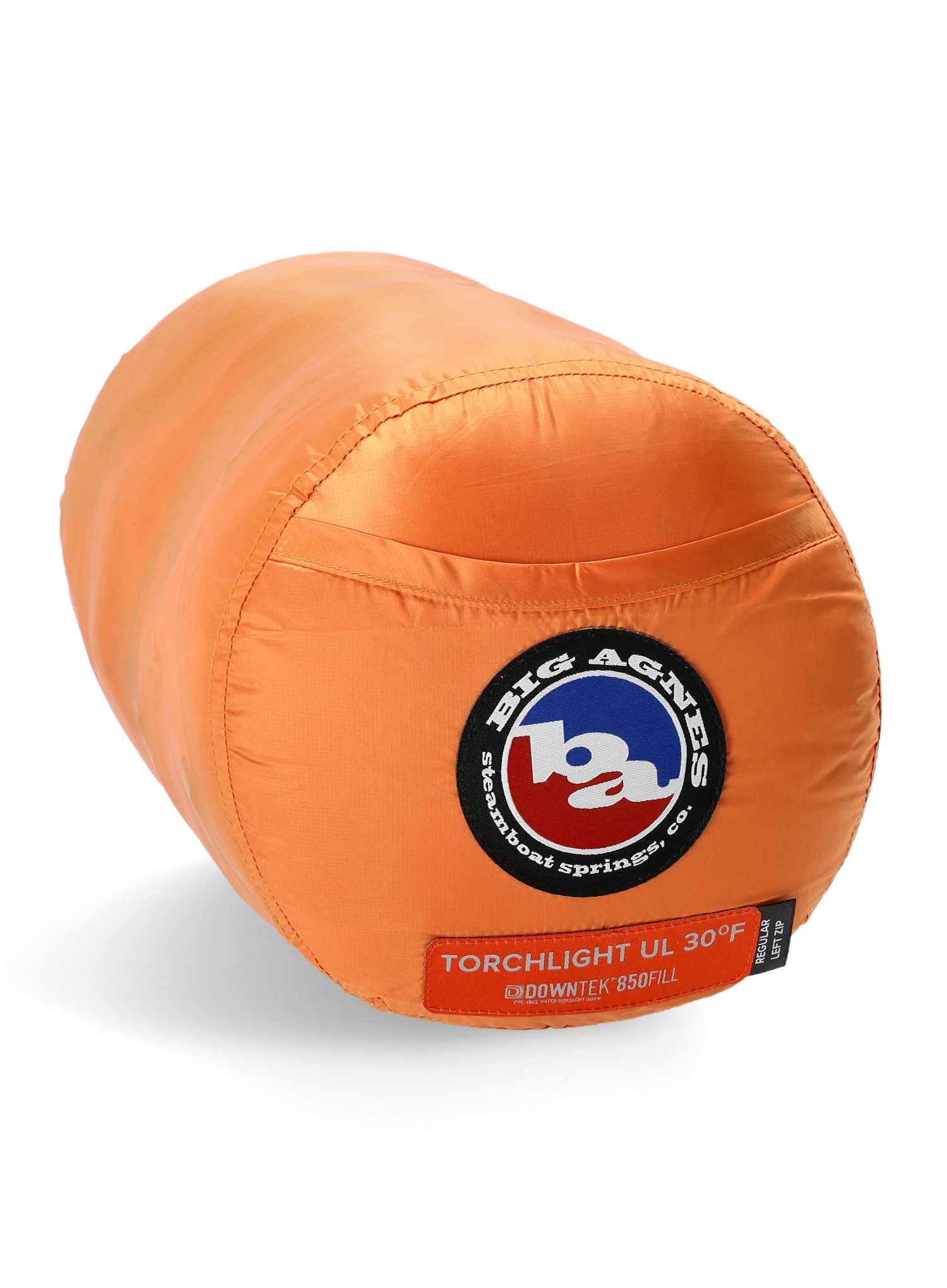 Perovy spacák Big Agnes Torchlight Ul 30 (183 cm) Regular Left - orange/gray