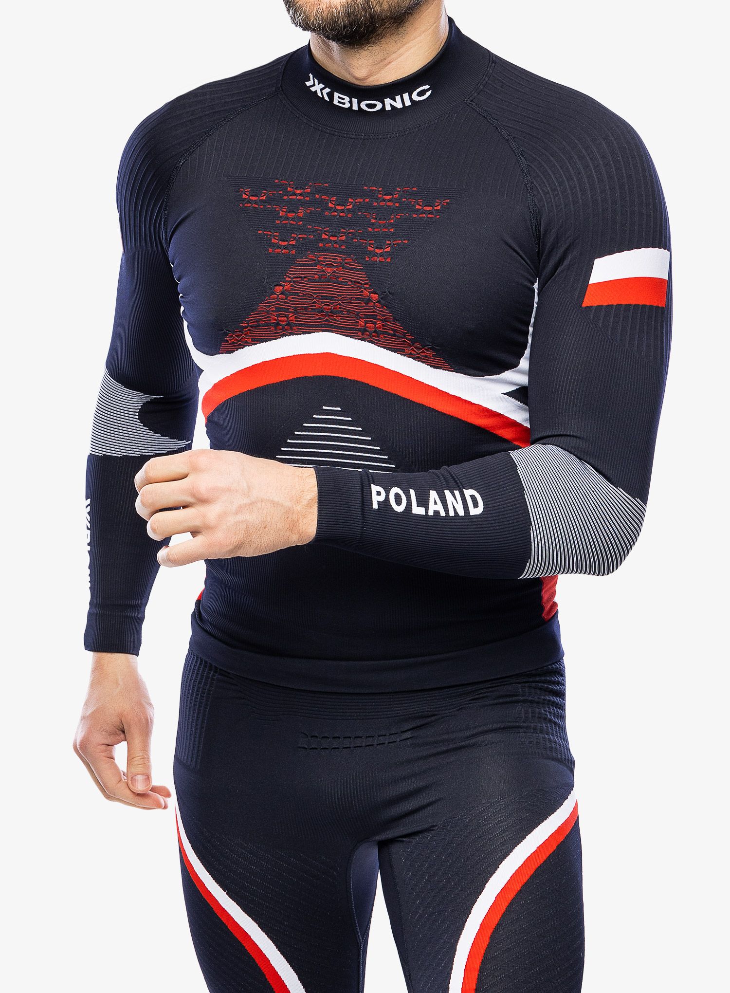 Funkční mikina X-Bionic Energy Accumulator 4.0 Patriot Shirt T-Neck - poland/white/red