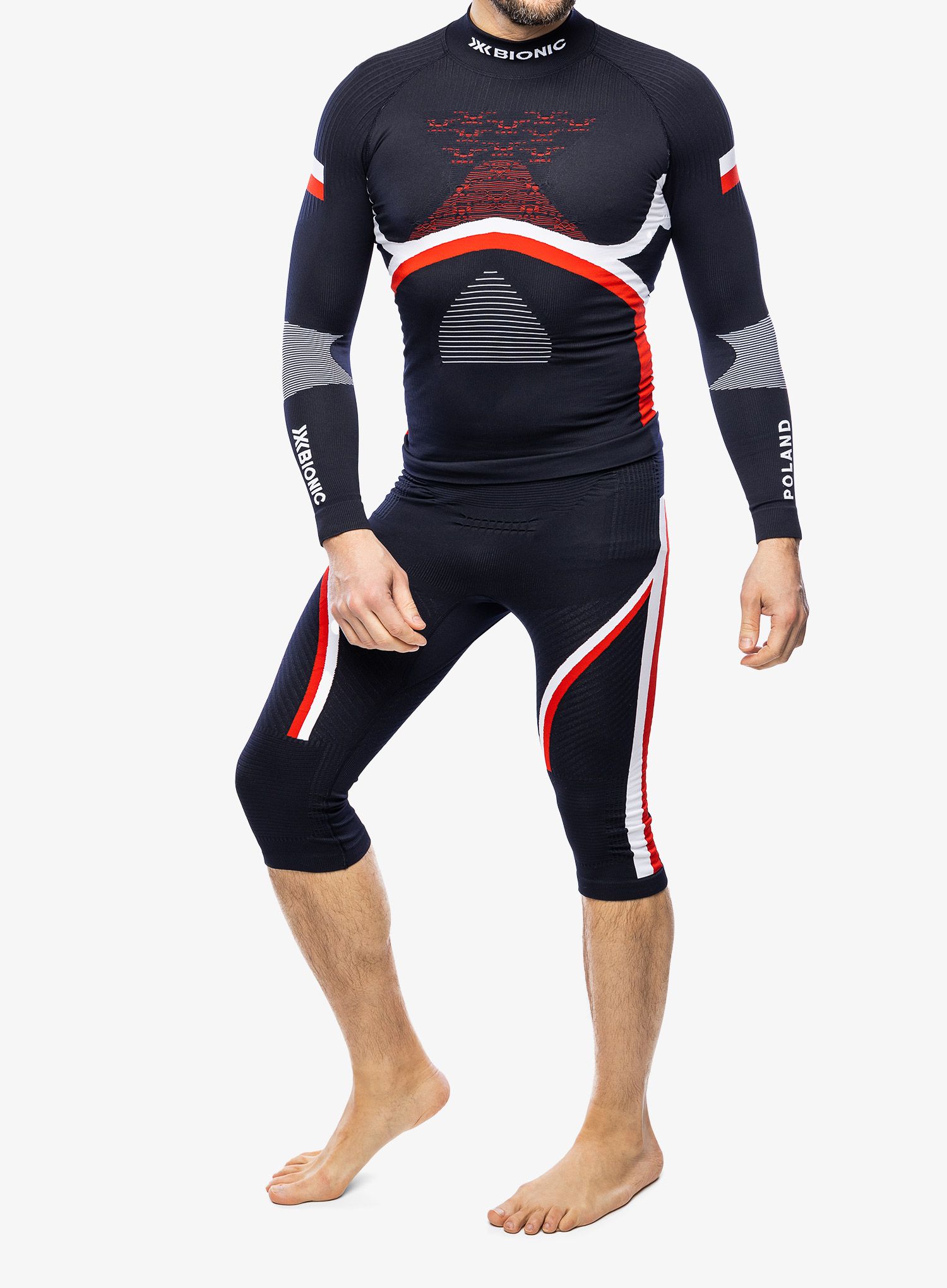 Funkční mikina X-Bionic Energy Accumulator 4.0 Patriot Shirt T-Neck - poland/white/red