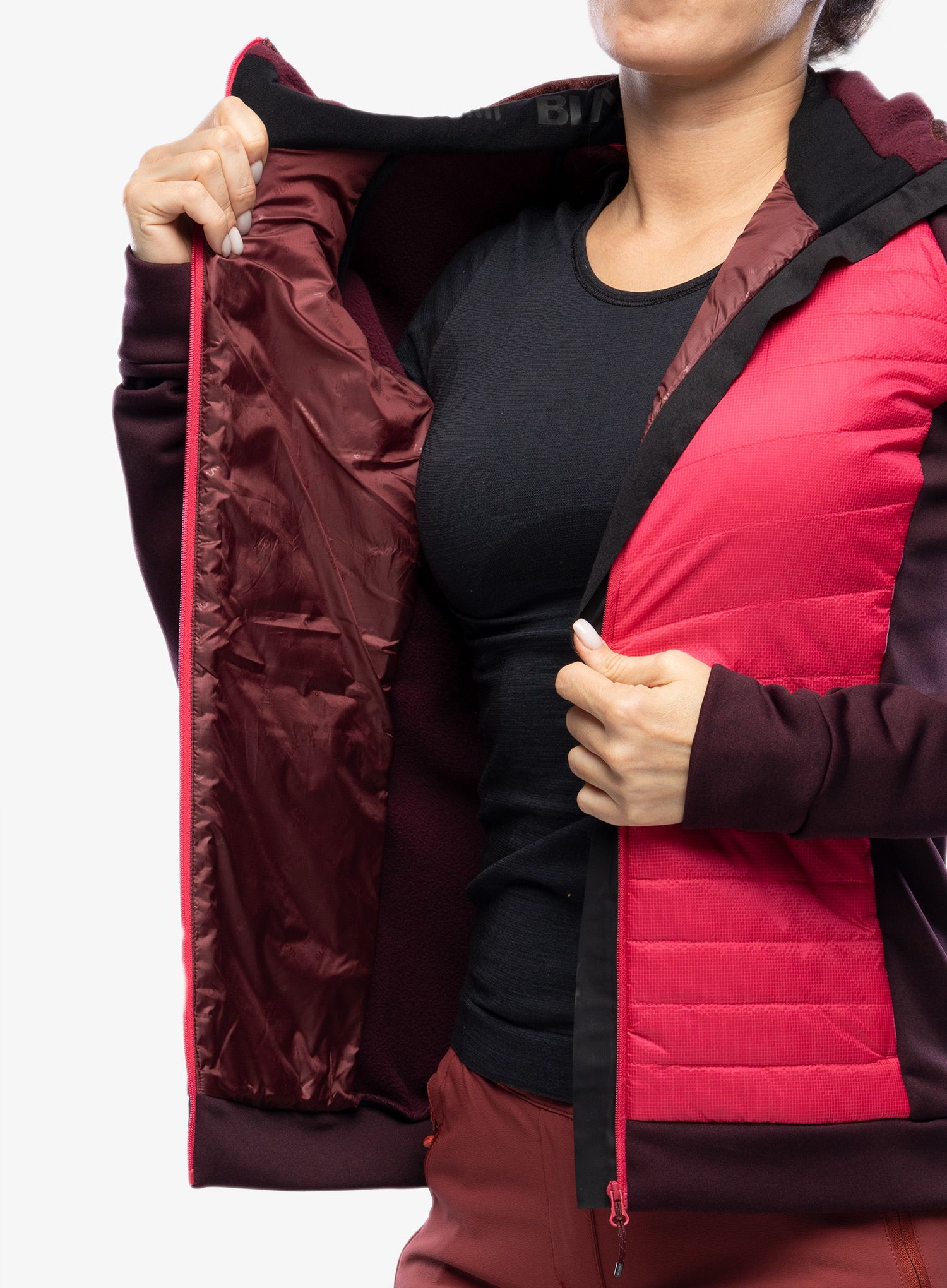 Hybridní bunda dámská BlackYak Burlina Hoody - love potion