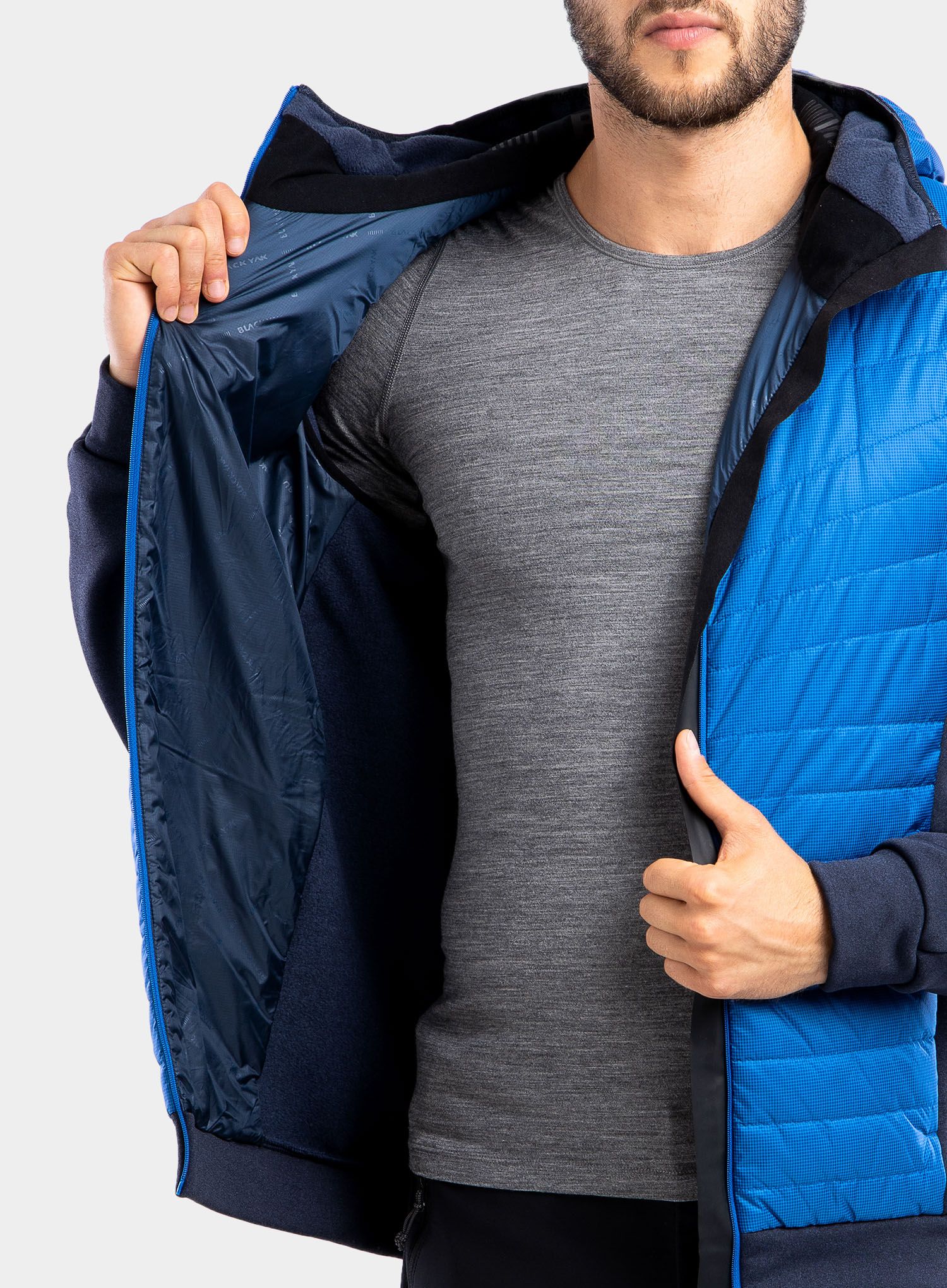 Hybridní bunda BlackYak Burlina Hoody - snorkel blue