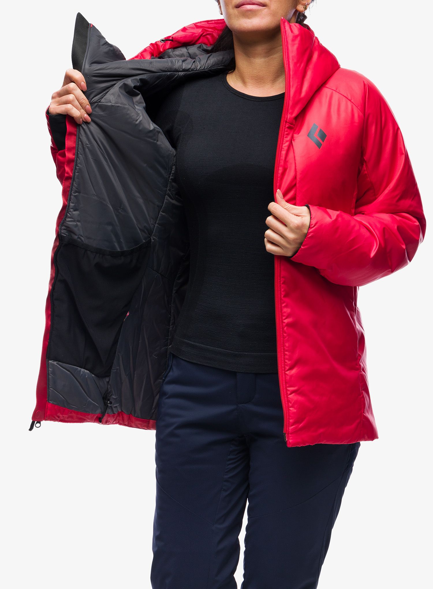 Zateplená bunda Black Diamond Belay Parka - coral red