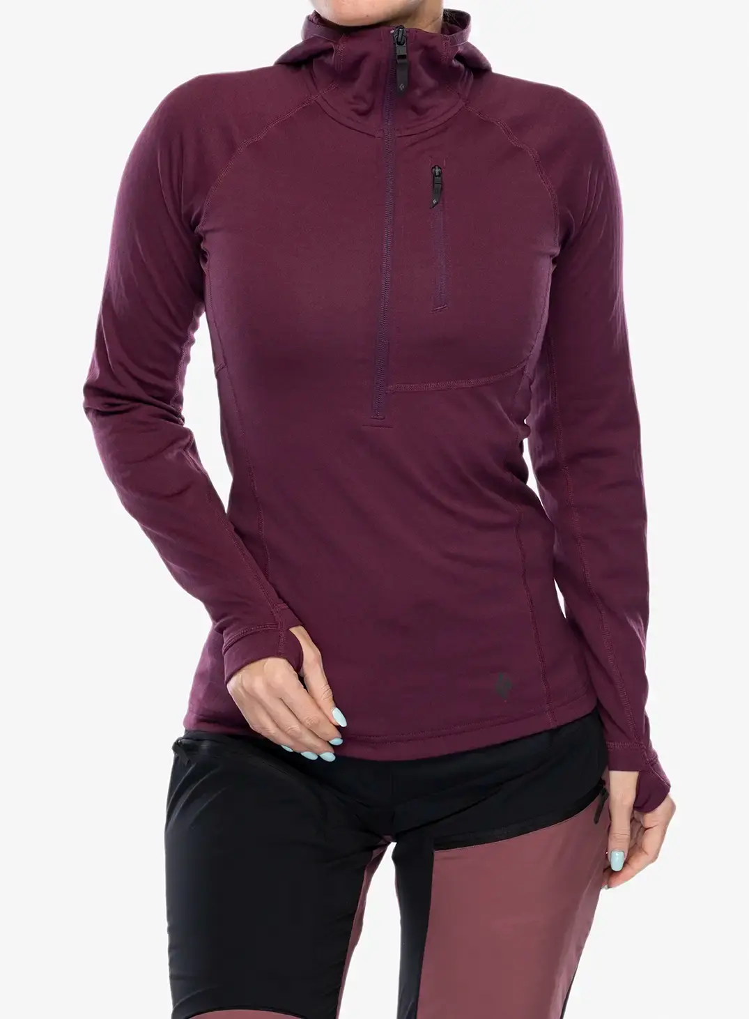 Dámská mikina s kapucí Black Diamond Coefficient QZ Hoody - blackberry