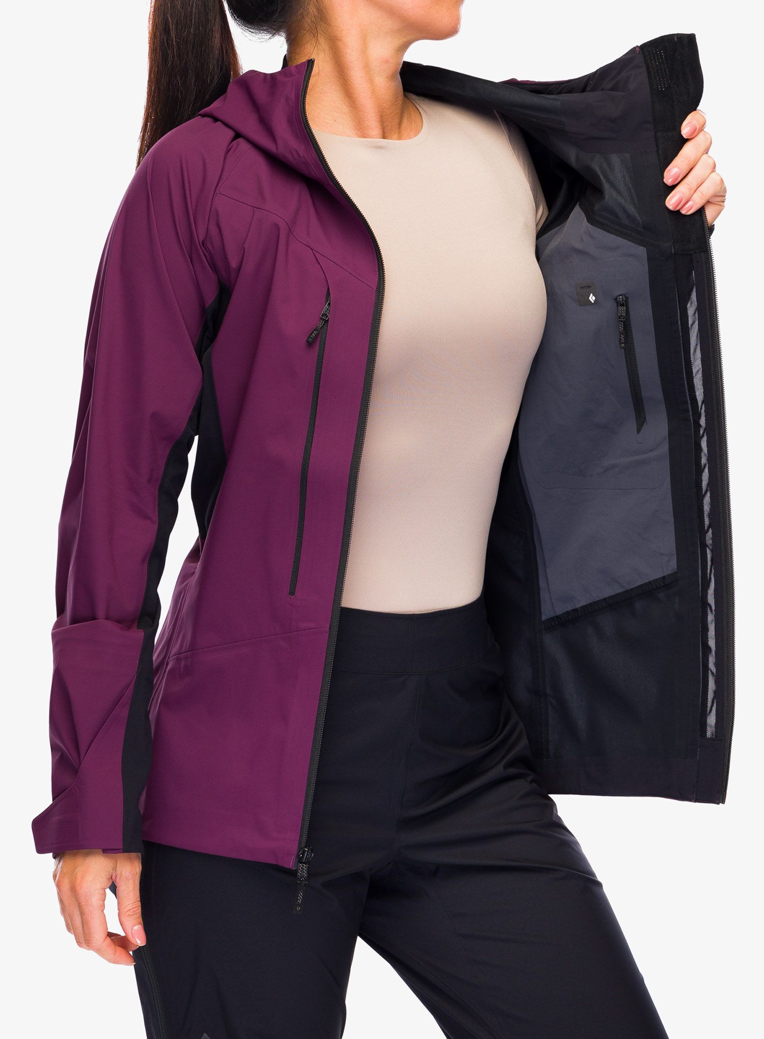 Bunda dámská Black Diamond Dawn Patrol Hybrid Shell - blkberry/black