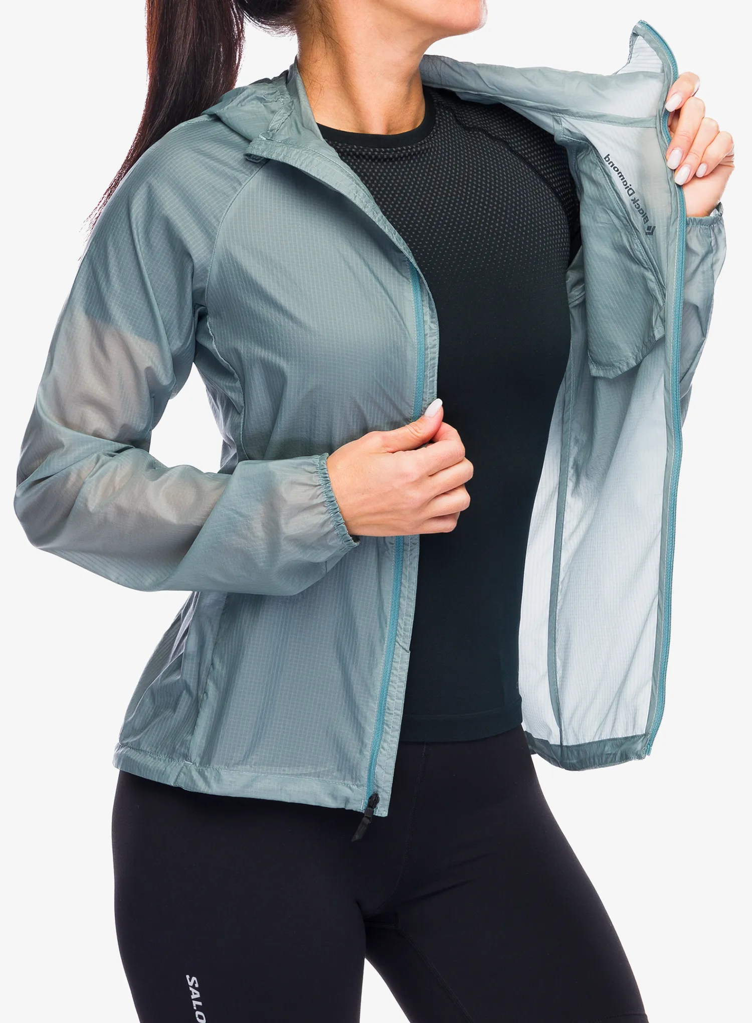 Bunda na běhání dámská Black Diamond Distance Wind Shell - blue ash