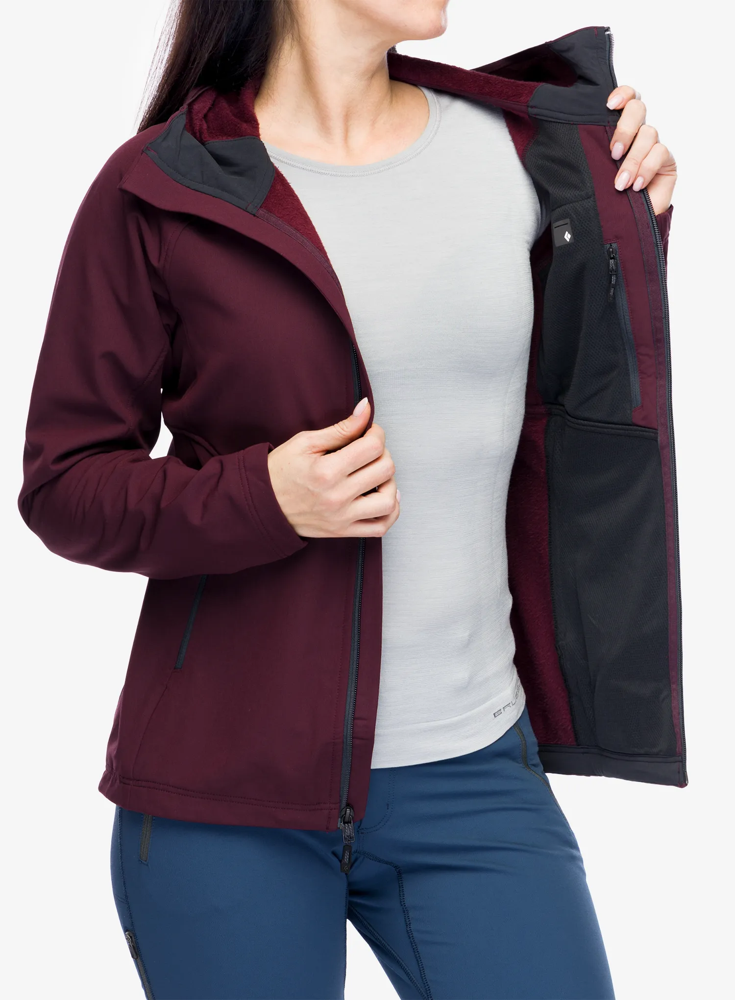 Softshellová bunda dámská Black Diamond Element Hoody - bordeaux