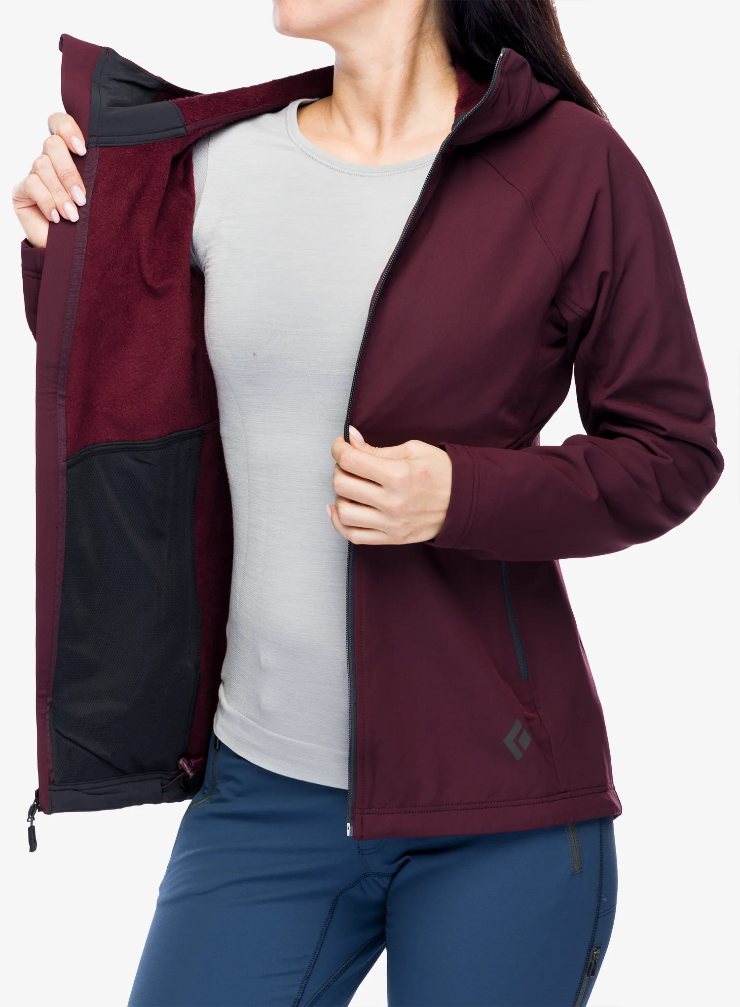 Softshellová bunda dámská Black Diamond Element Hoody - bordeaux