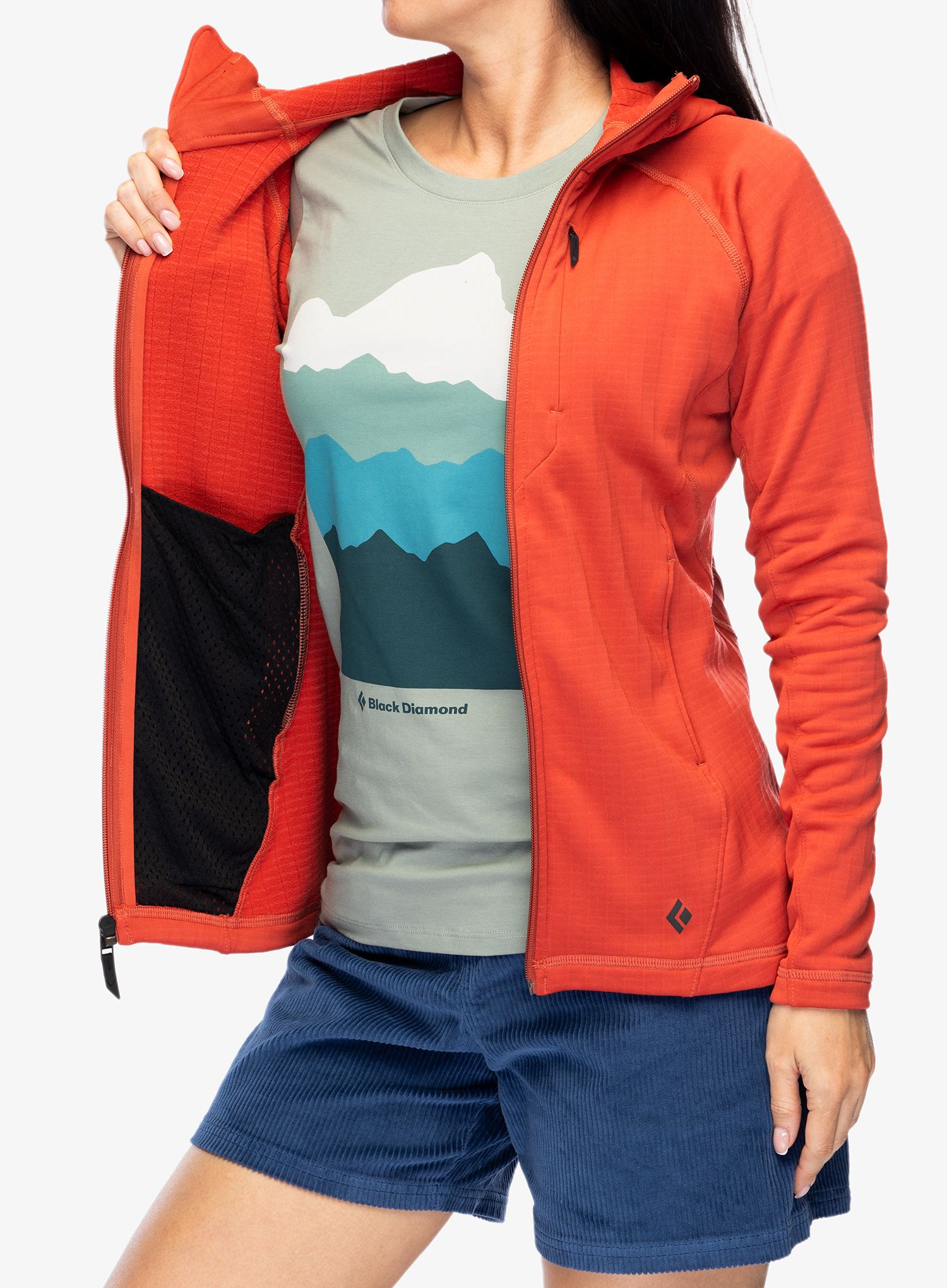 Mikina na zip dámská Black Diamond Factor Hoody - grenadine