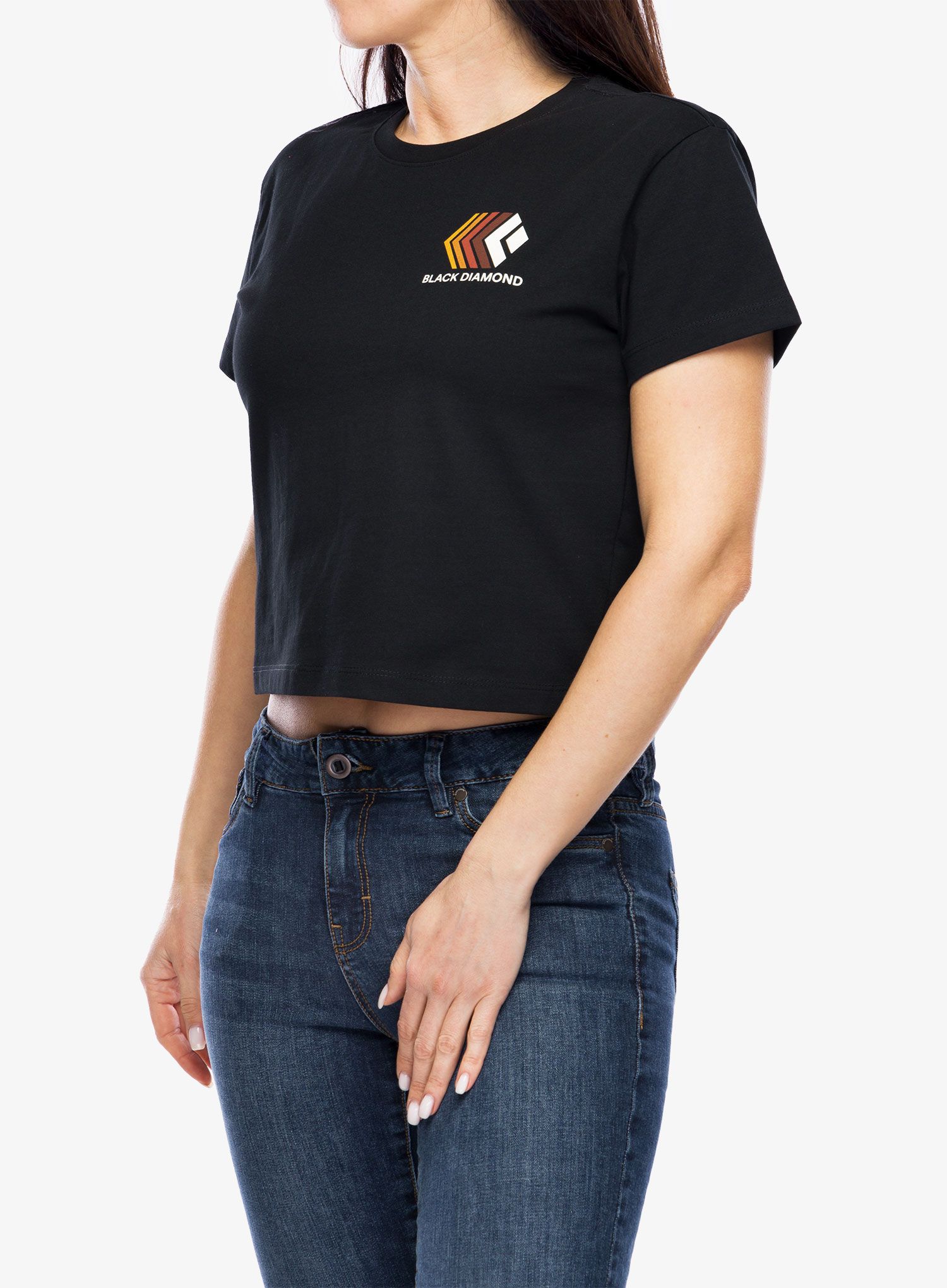Dámské tričko s potiskem Black Diamond Faded Crop SS Tee - black