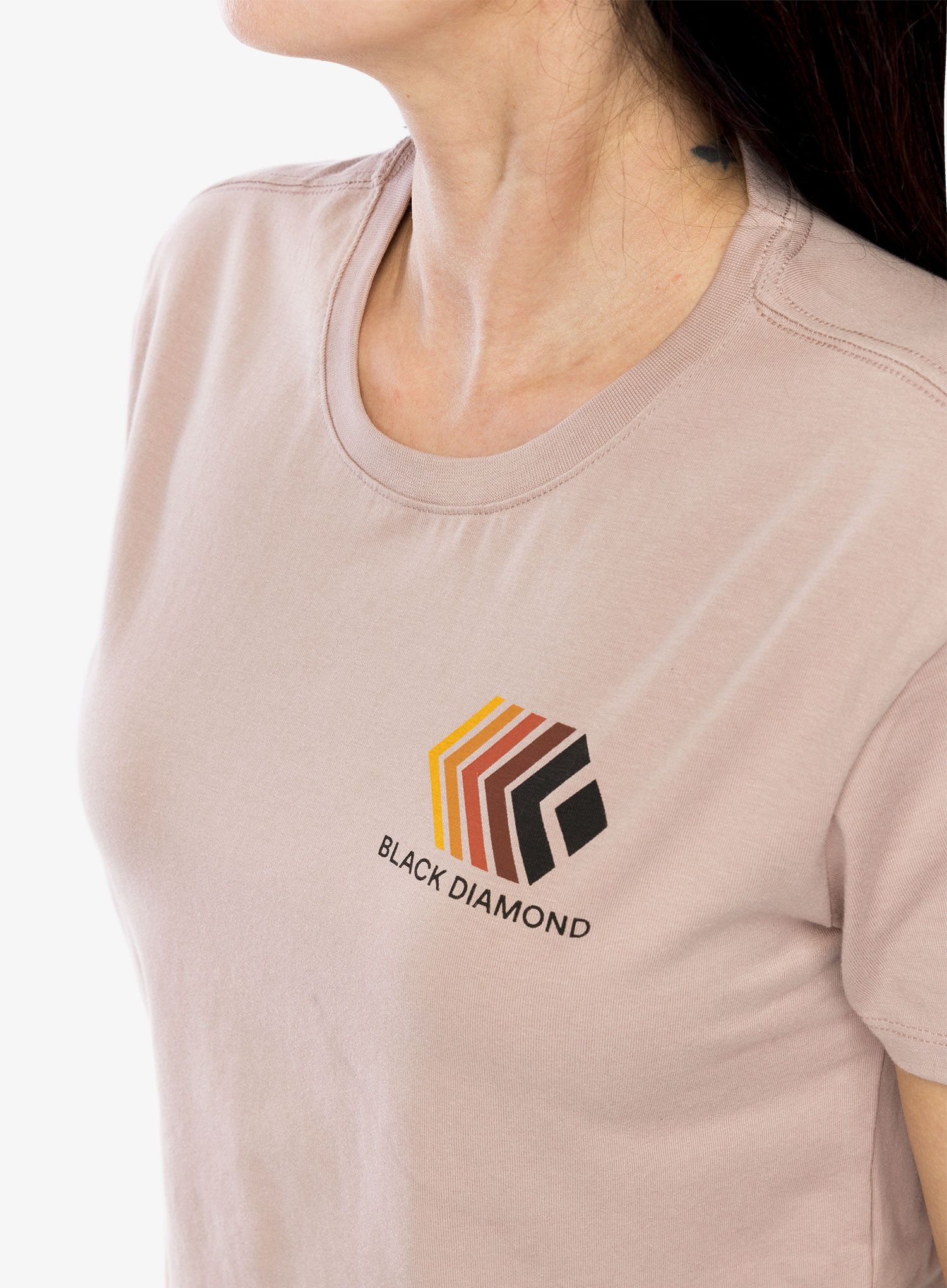 Dámské tričko s potiskem Black Diamond Faded Crop SS Tee - pale mauve