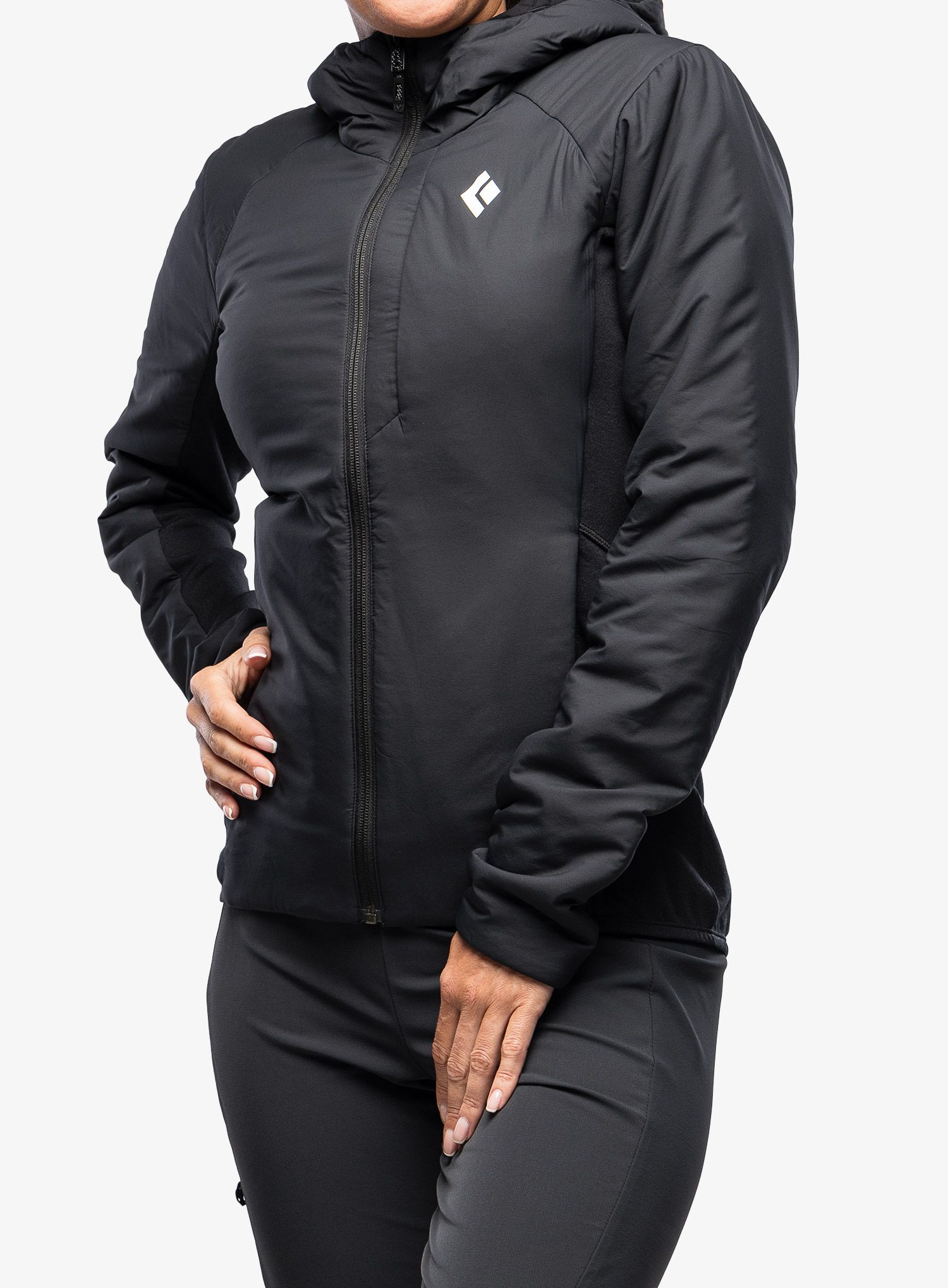 Zateplená bunda dámská Black Diamond First Light Hybrid Hoody - black/black