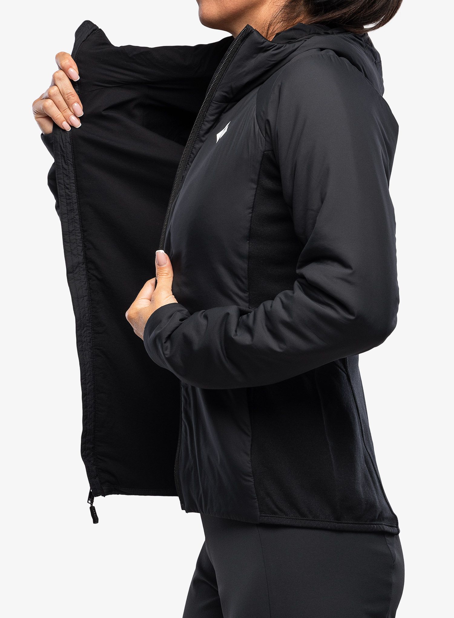Zateplená bunda dámská Black Diamond First Light Hybrid Hoody - black/black