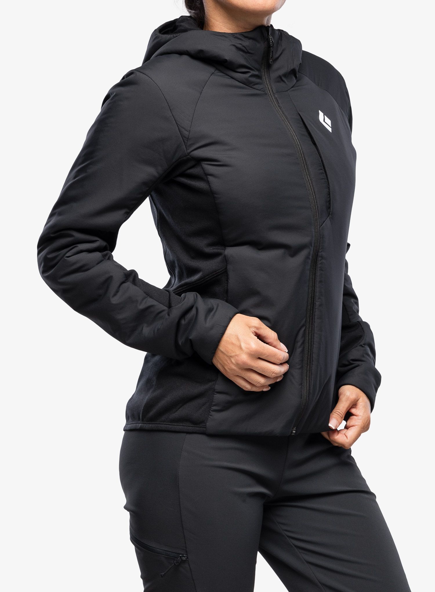 Zateplená bunda dámská Black Diamond First Light Hybrid Hoody - black/black