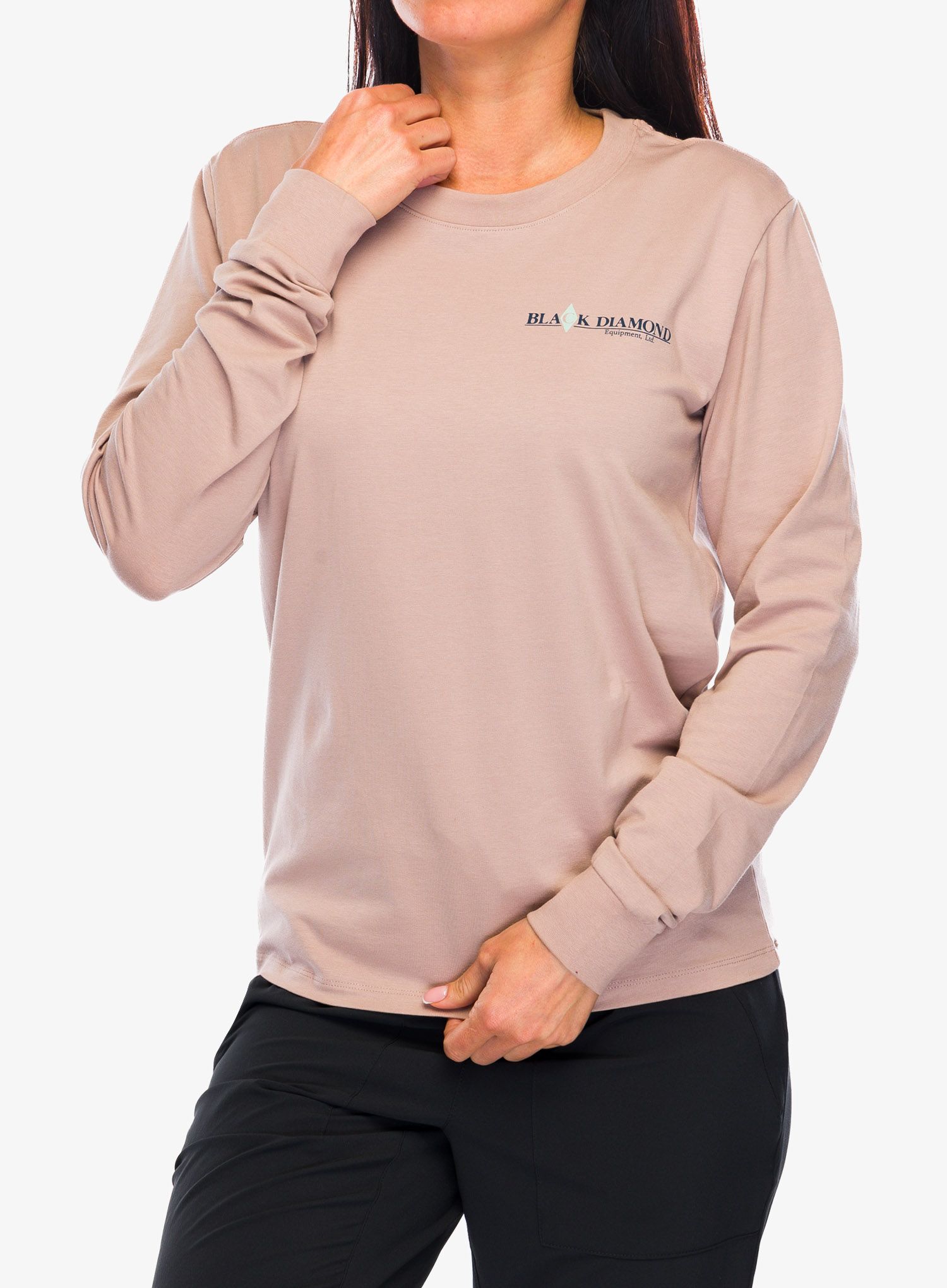 Dámské triko s dlouhým rukávem Black Diamond Heritage Wordmark LS Tee - pale mauve