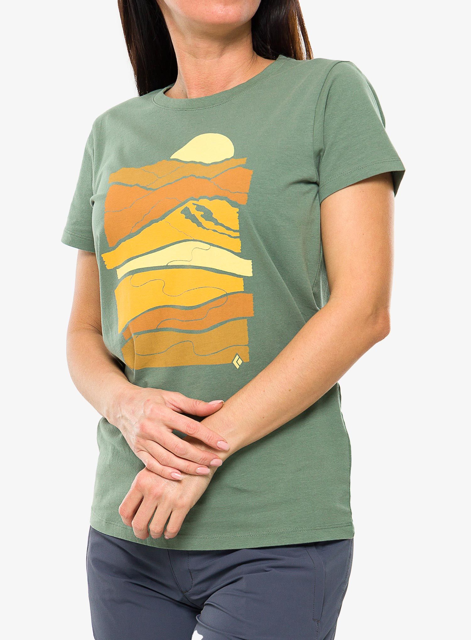 Dámské tričko Black Diamond Leveled Landscape Tee S/S - green