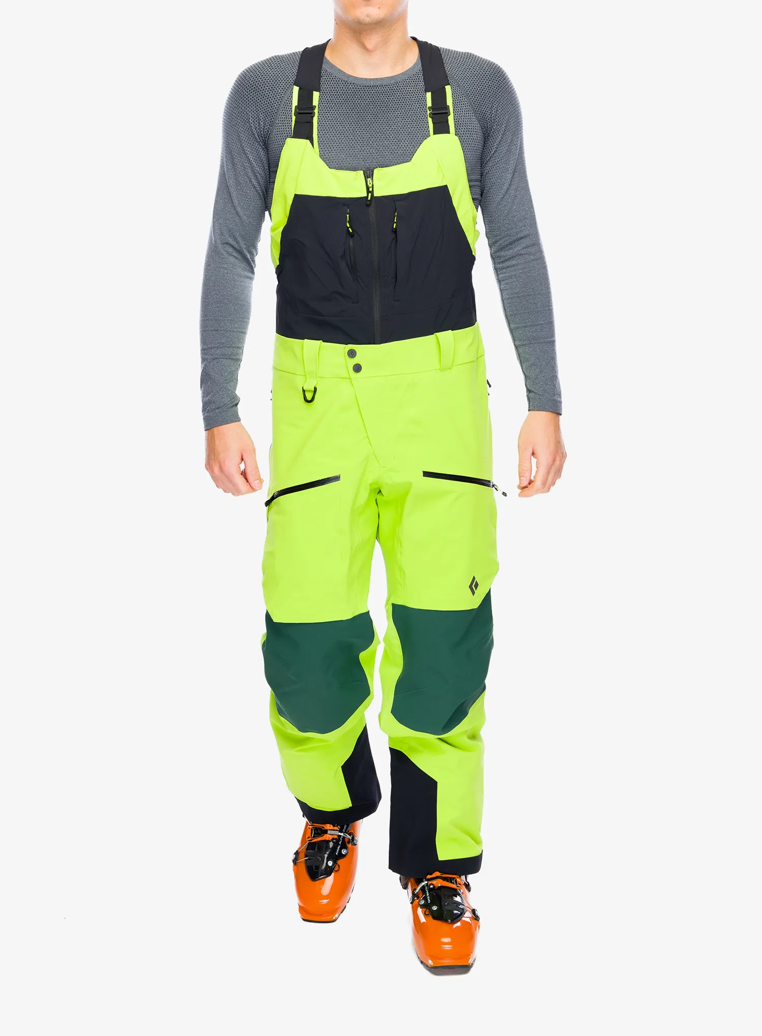 Membránové kalhoty Black Diamond Recon Stretch Pro Bibs - lime green/mountain forest