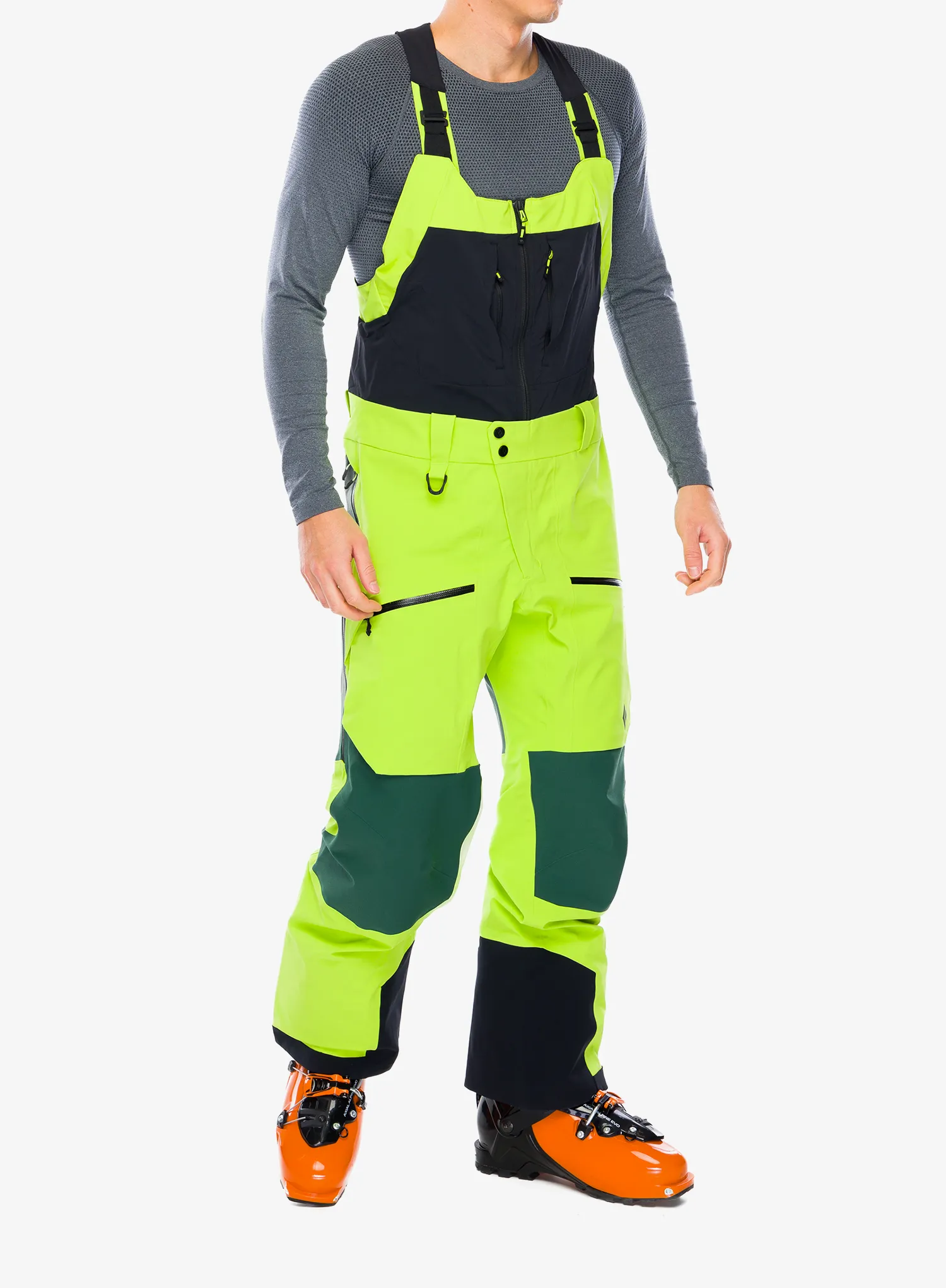 Membránové kalhoty Black Diamond Recon Stretch Pro Bibs - lime green/mountain forest