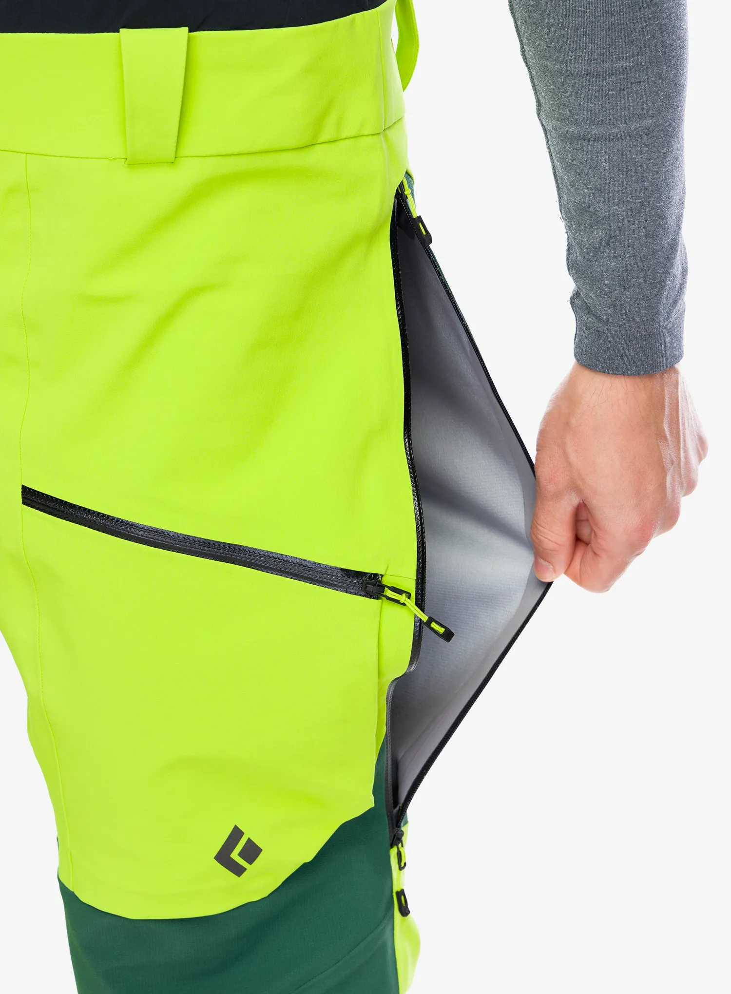 Membránové kalhoty Black Diamond Recon Stretch Pro Bibs - lime green/mountain forest