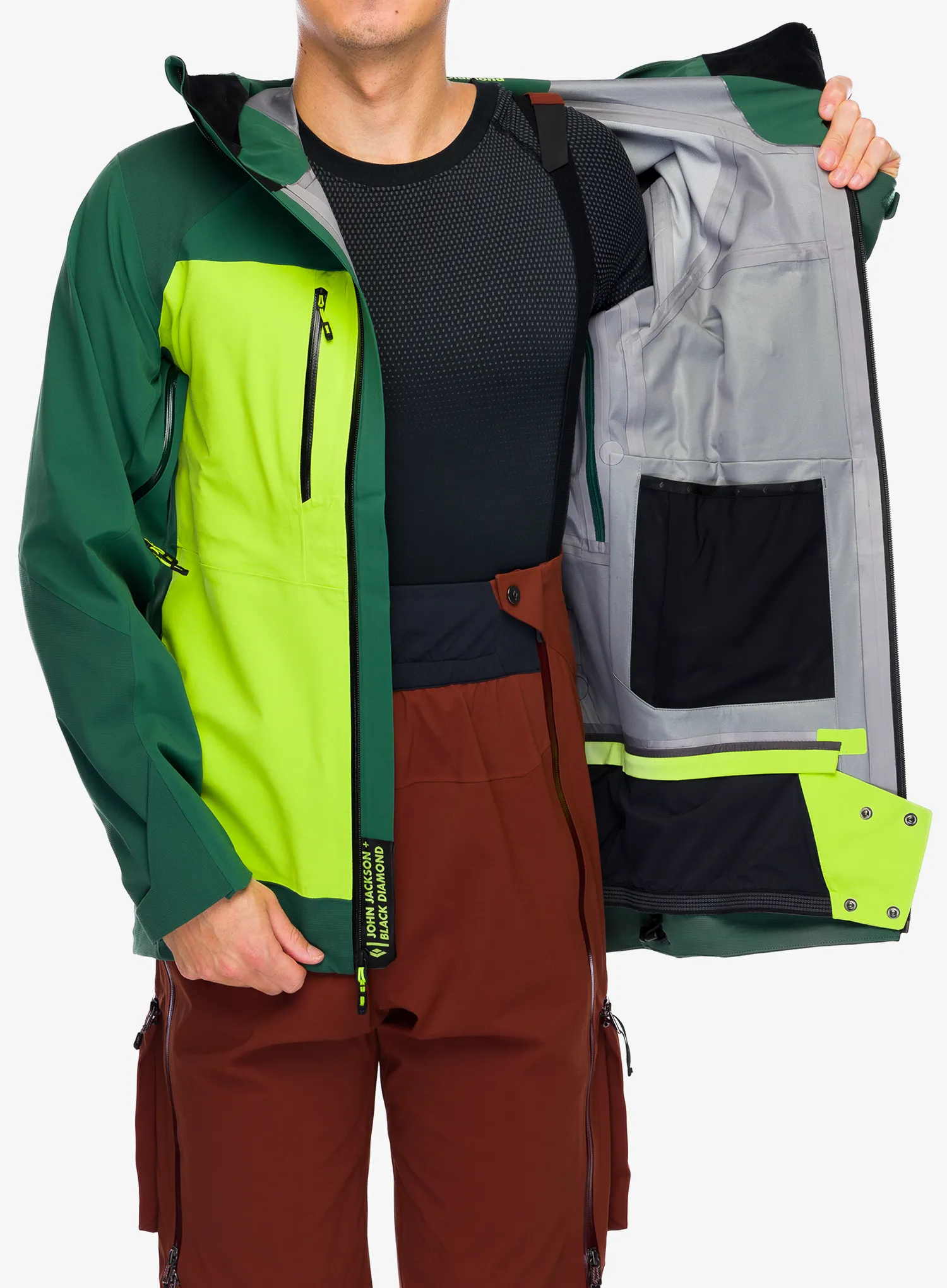 Bunda Black Diamond Recon Stretch Pro Shell - mountain forest/lime green