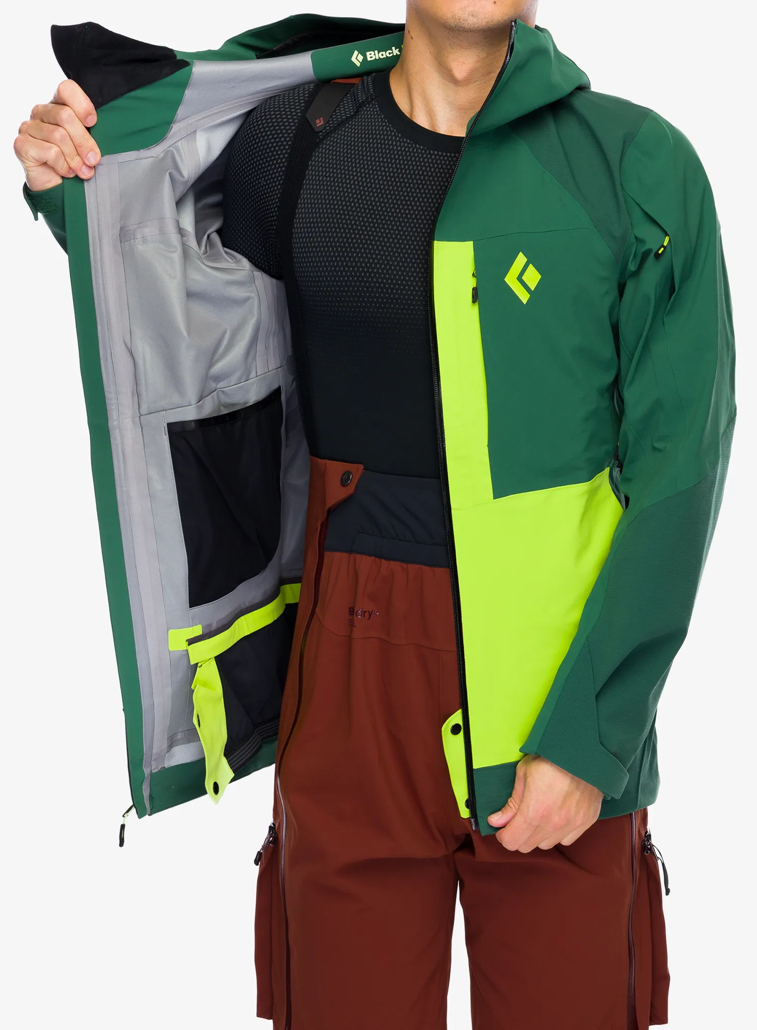 Bunda Black Diamond Recon Stretch Pro Shell - mountain forest/lime green