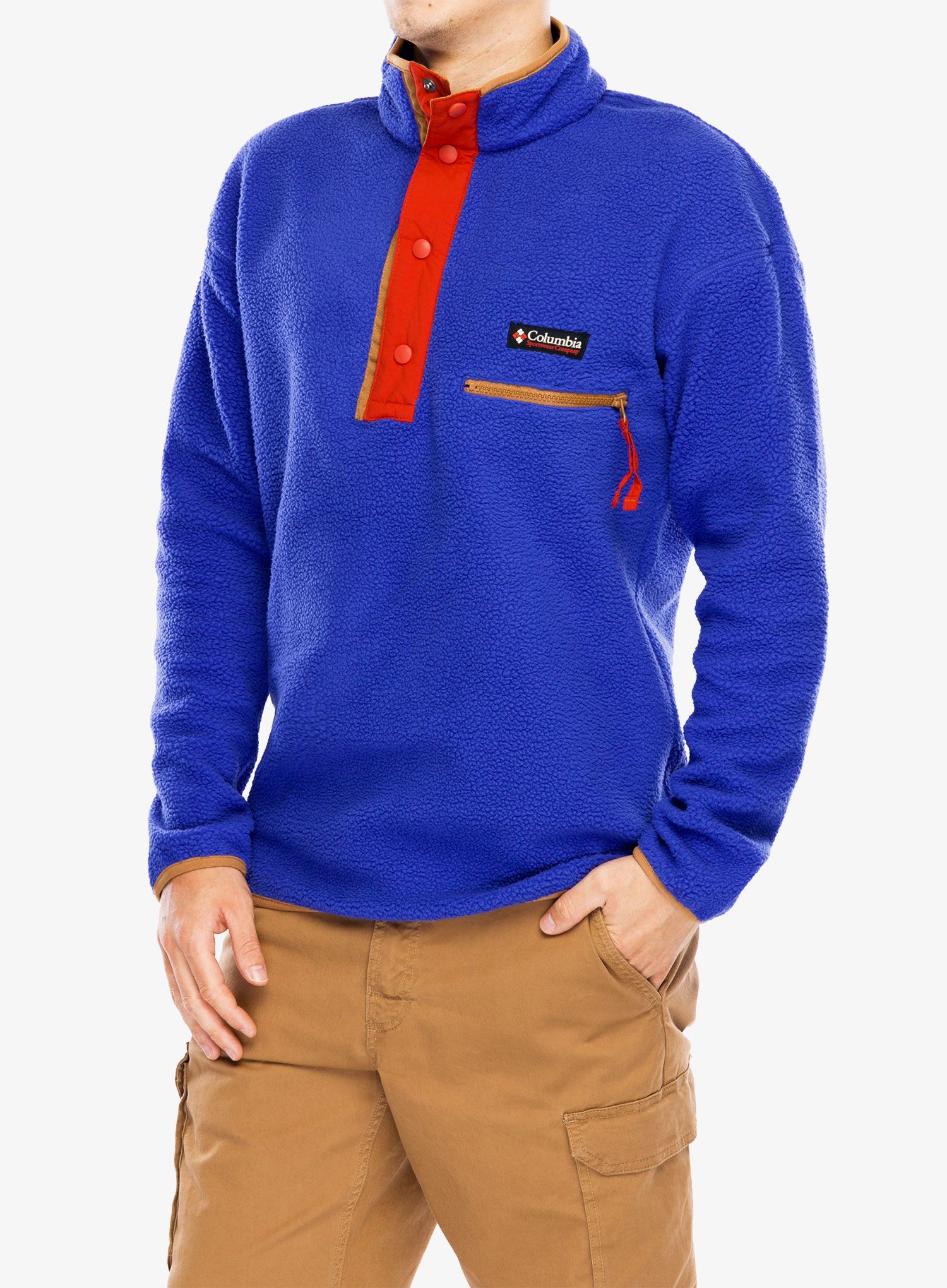 Mikina bez kapuce Columbia Helvetia II Half Snap Fleece - clematis blue