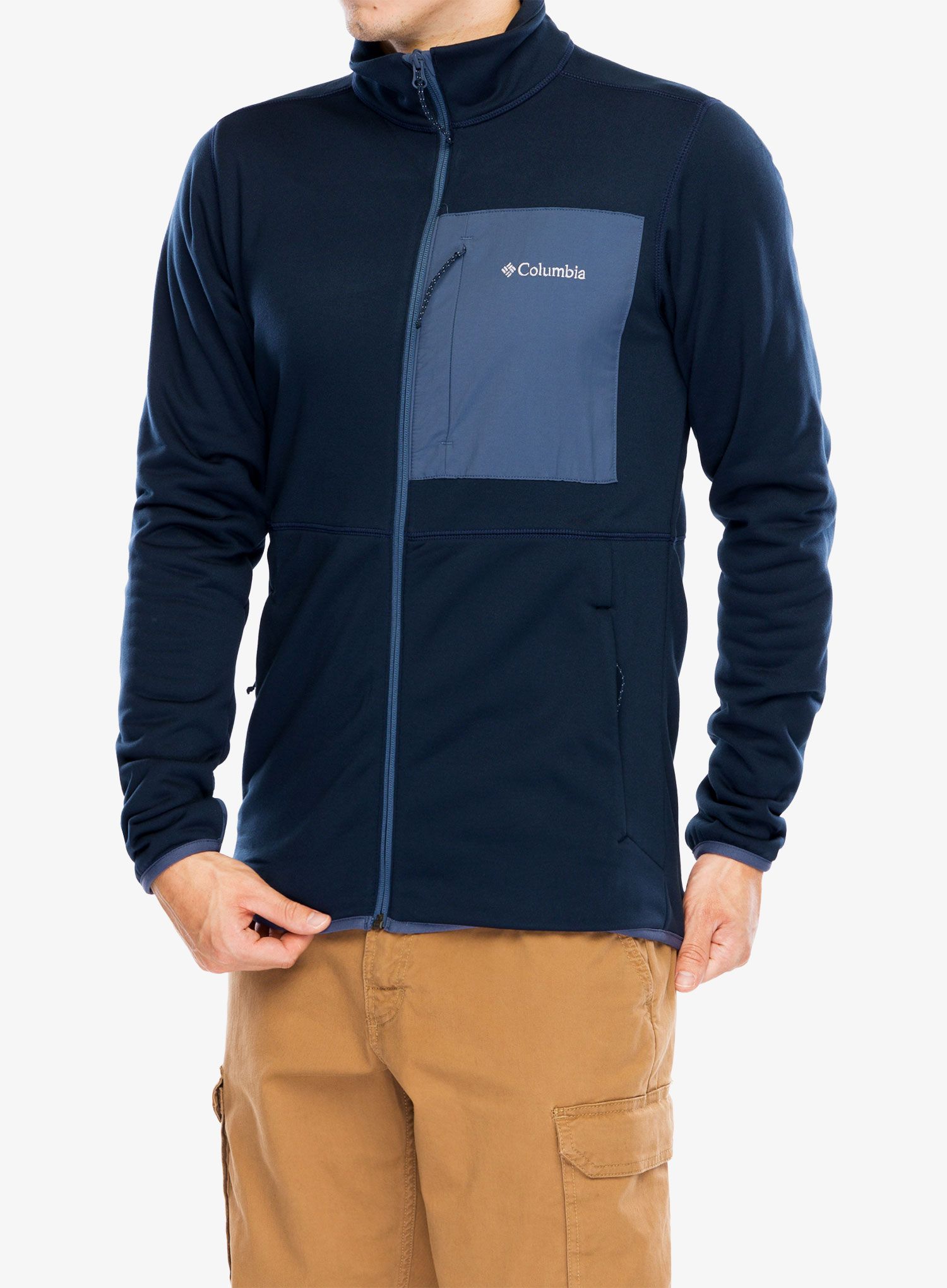 Mikina bez kapuce Columbia Hike Full Zip - collegiate navy/mountain blue