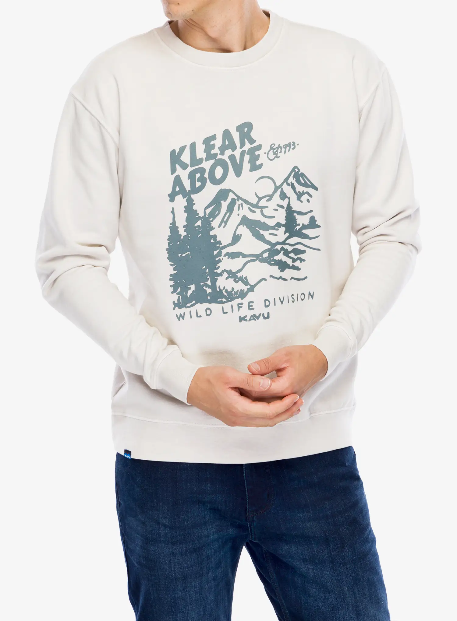 Mikina bez kapuce Kavu Core Crew - oatmeal