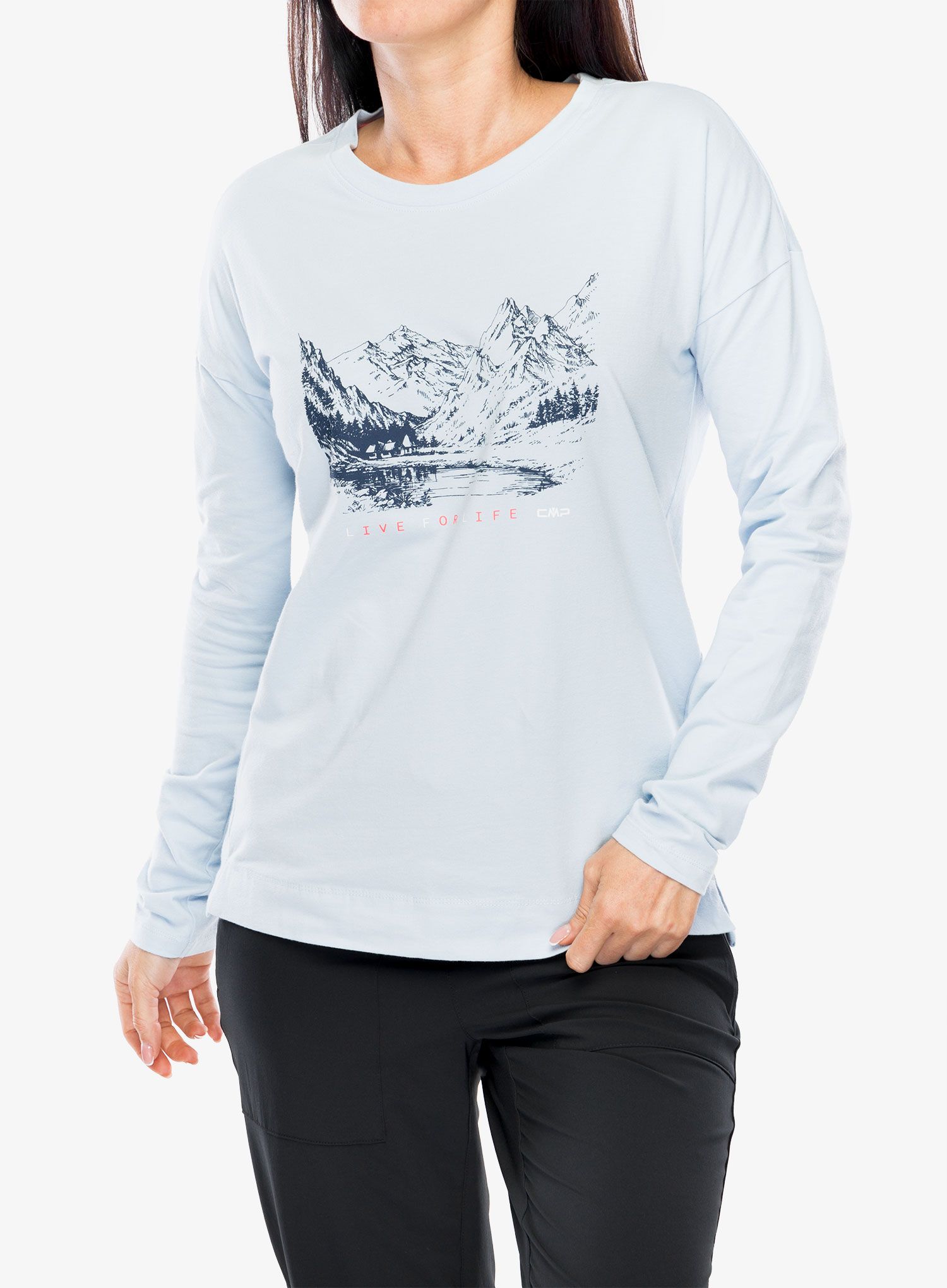 Dámská mikina CMP Bloom T-Shirt LS - cristall blue