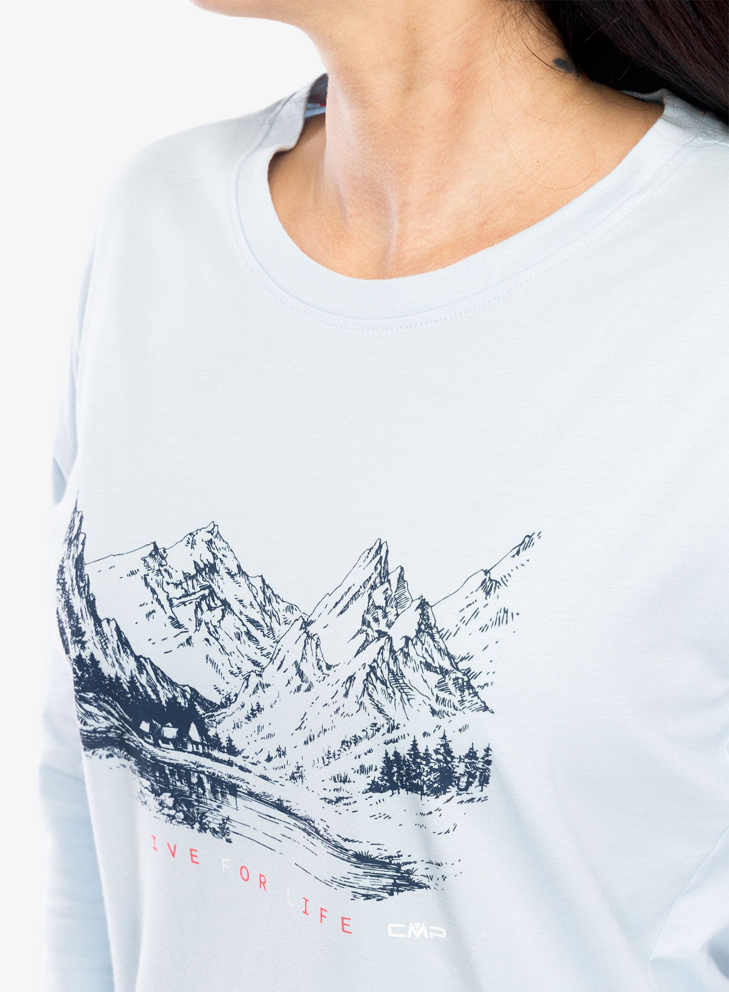 Dámská mikina CMP Bloom T-Shirt LS - cristall blue