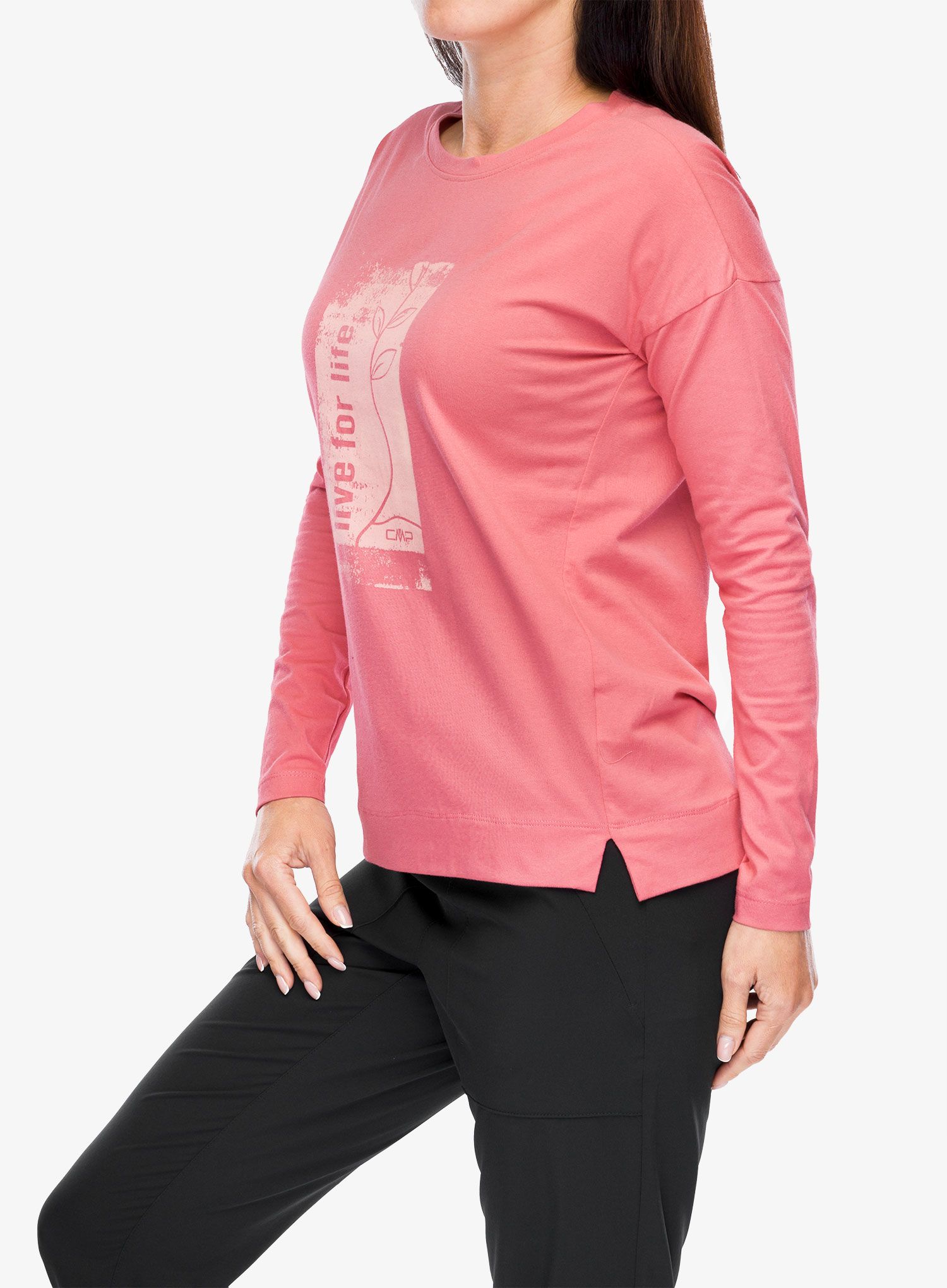 Dámská mikina bez kapuce CMP Bloom T-Shirt LS - desert rose