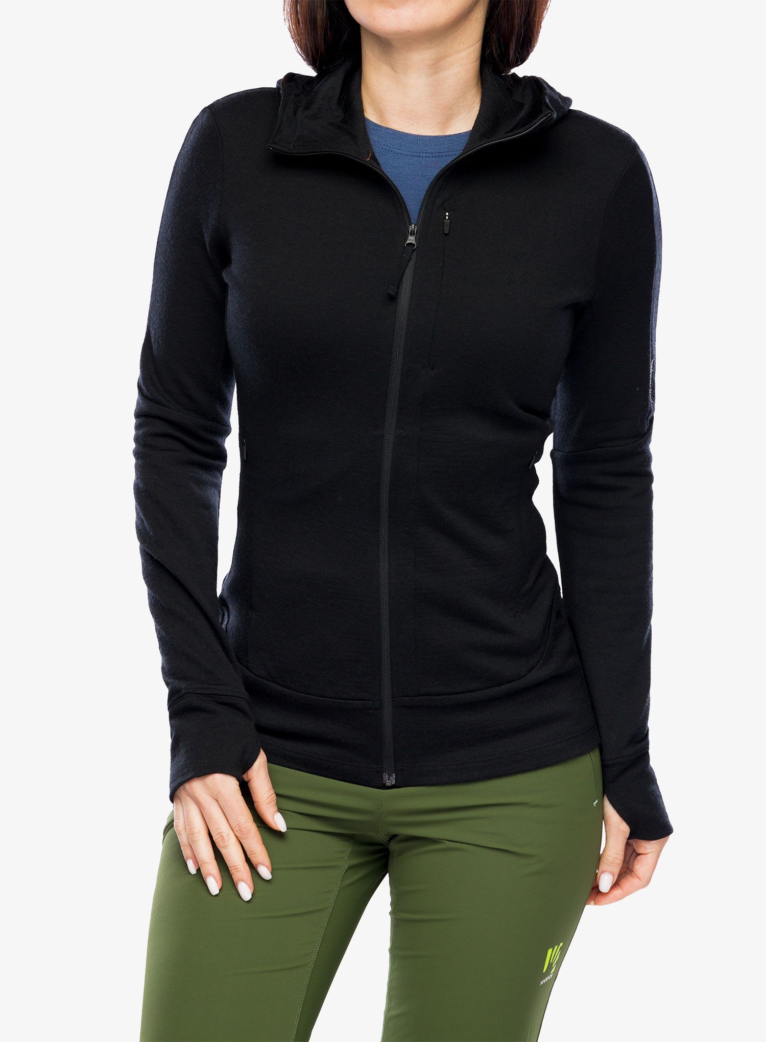 Dámská mikina Icebreaker Merino 260 Quantum IV LS Zip Hoodie - black