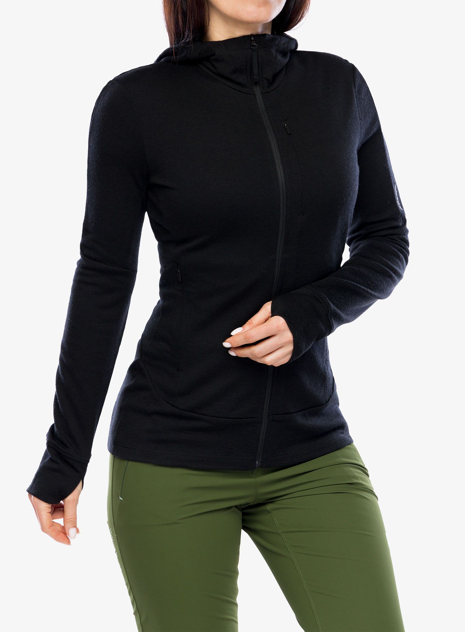 Dámská mikina Icebreaker Merino 260 Quantum IV LS Zip Hoodie - black