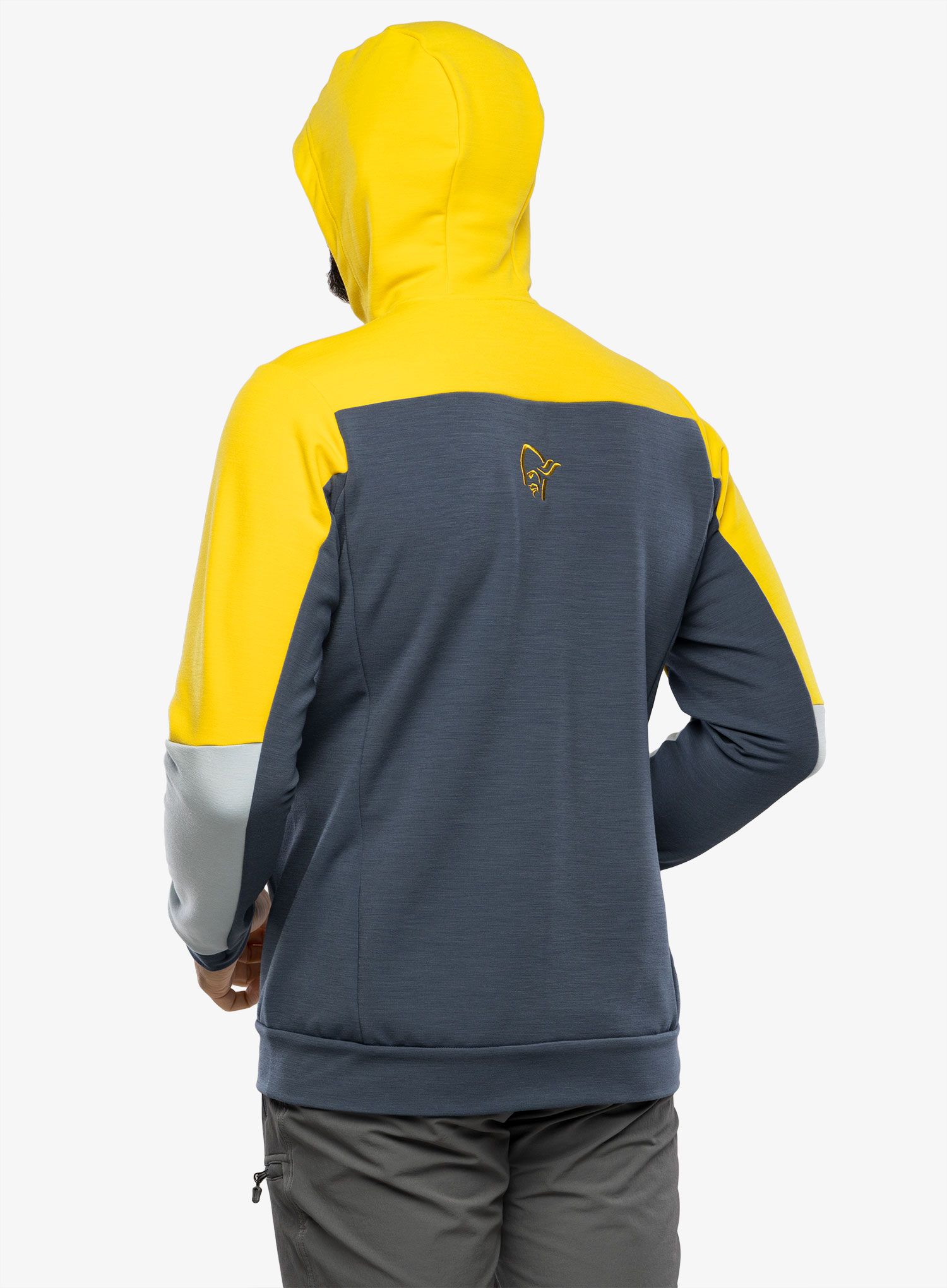 Pánská mikina Norrona Falketind Warmwool2 Stretch Zip Hood - sulphur/blue fog