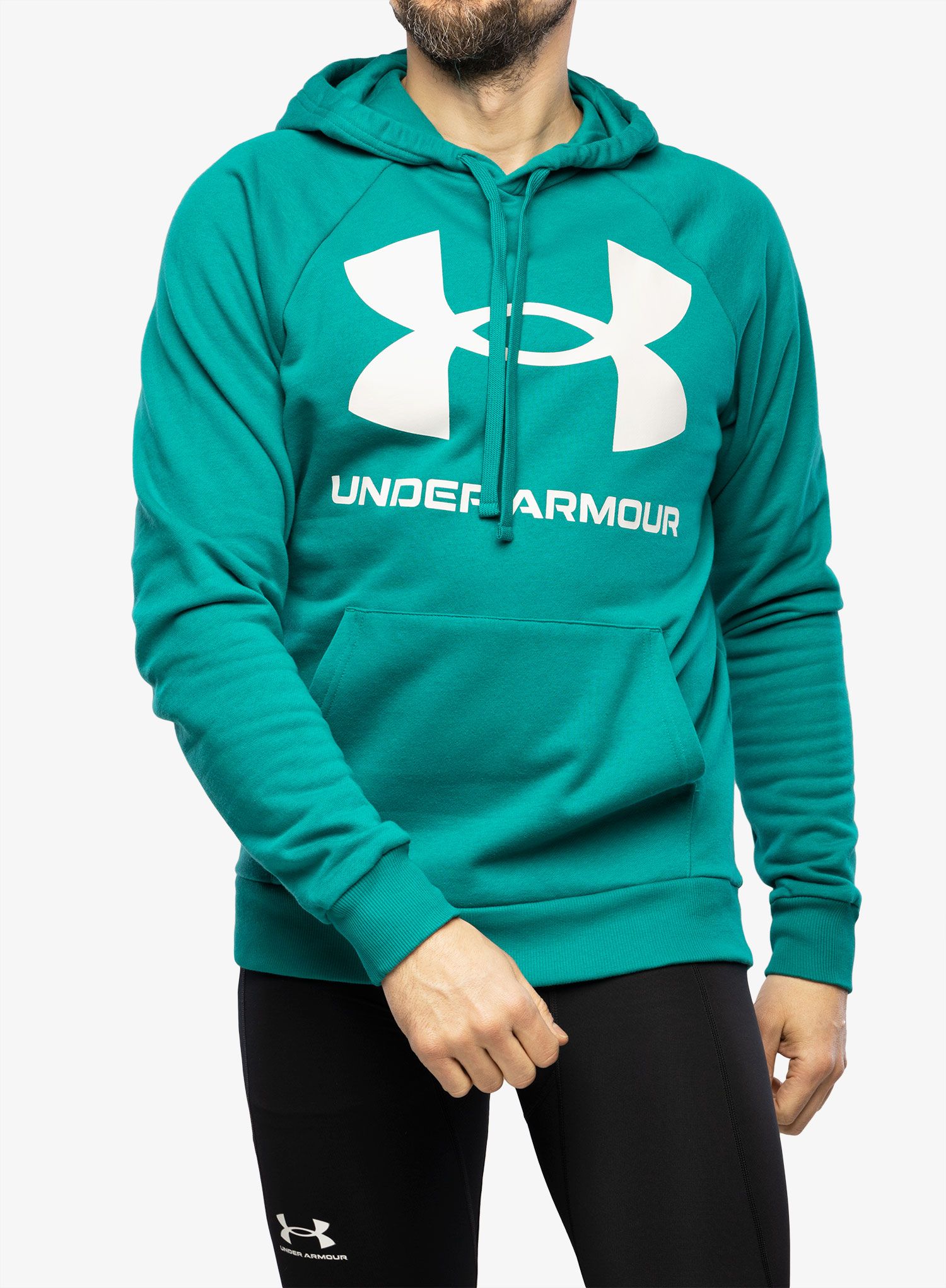 Pánská mikina Under Armour Rival Fleece Big Logo HD - coastal teal/onyx white