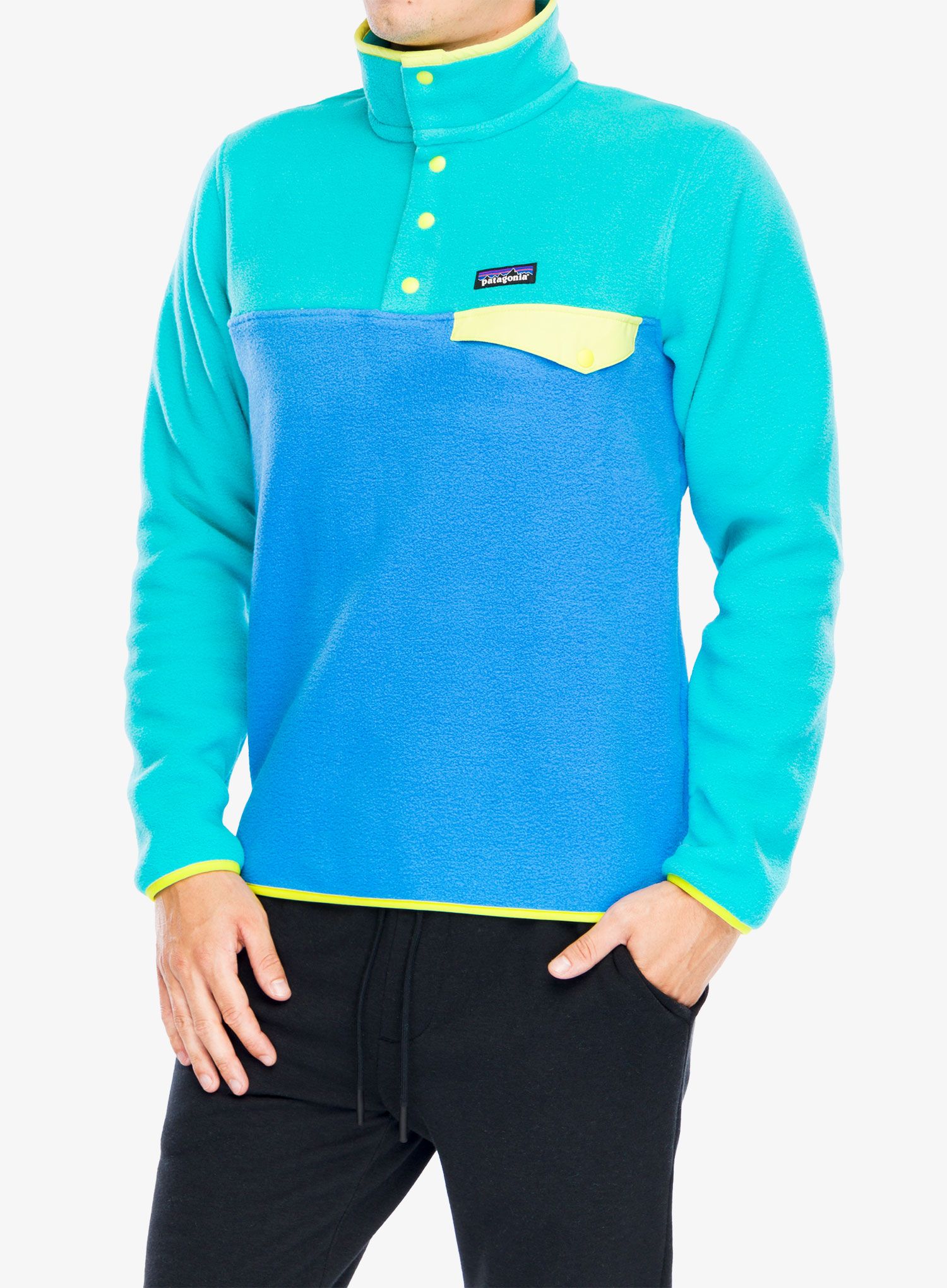 Fleece mikina Patagonia Lightweight Synch Snap-T Pullover - vessel blue