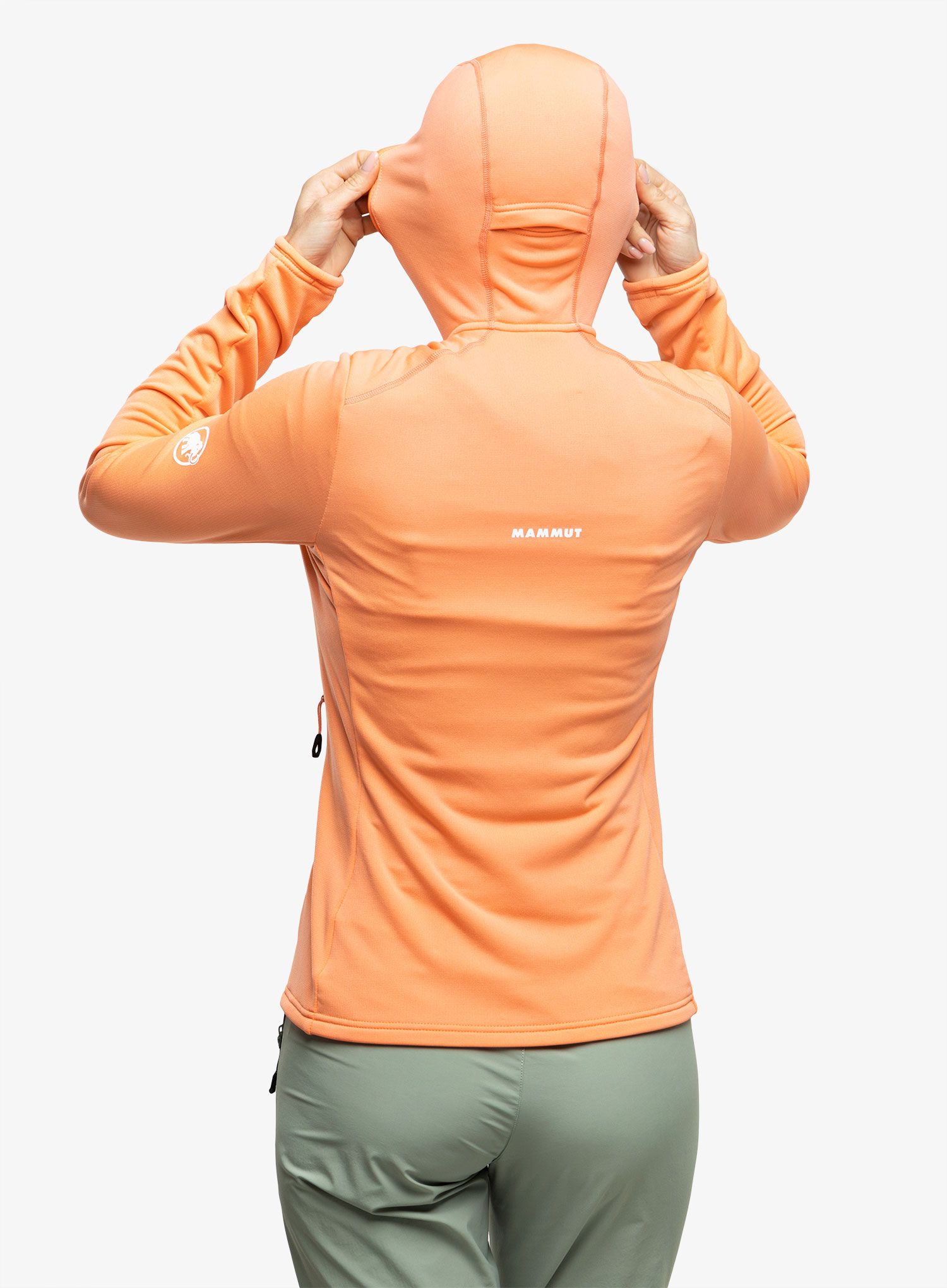 Fleece mikina dámská Mammut Aconcagua Light ML Hooded Jacket - salmon